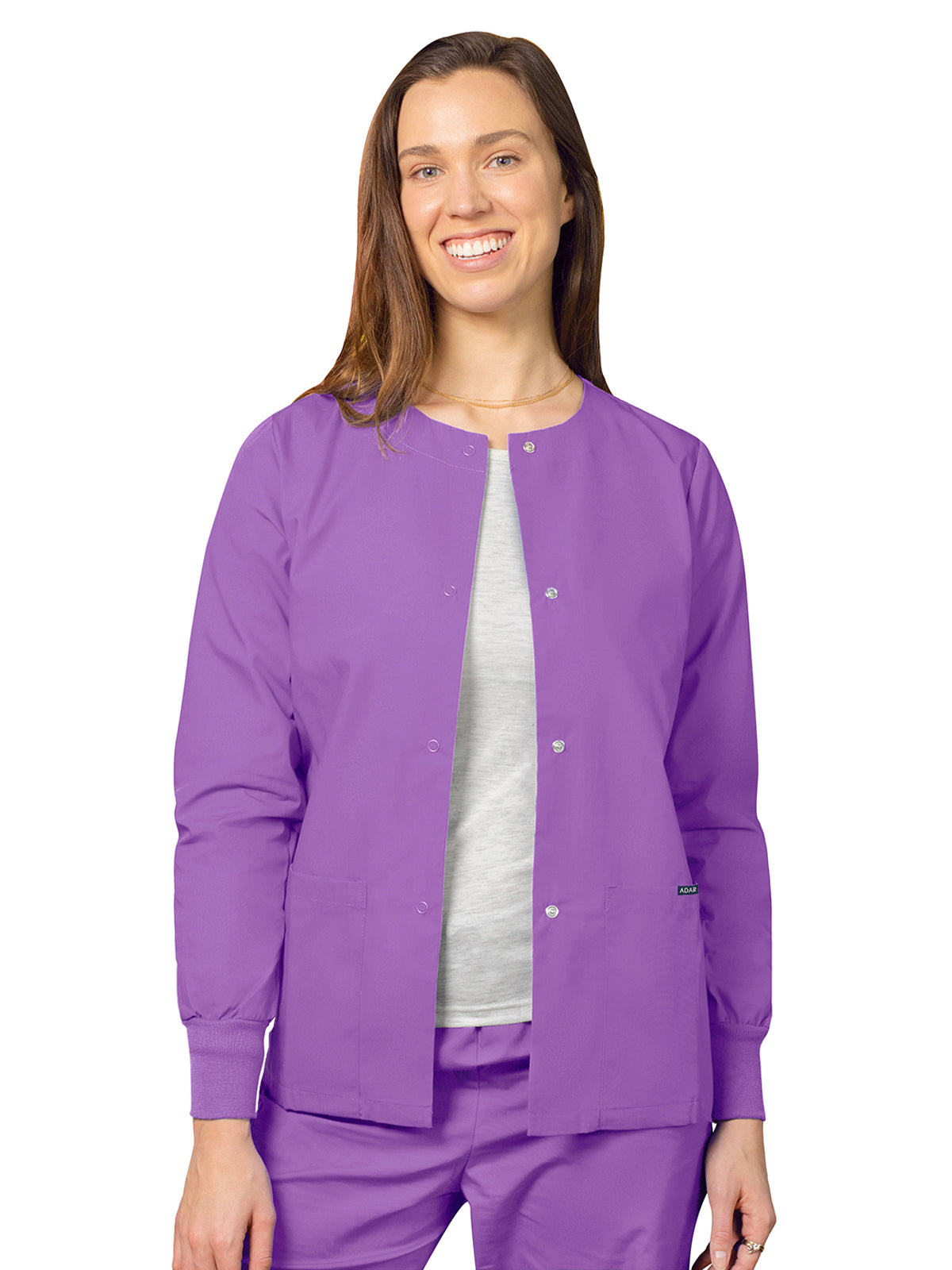 Women's Round Neck Scrub Jacket