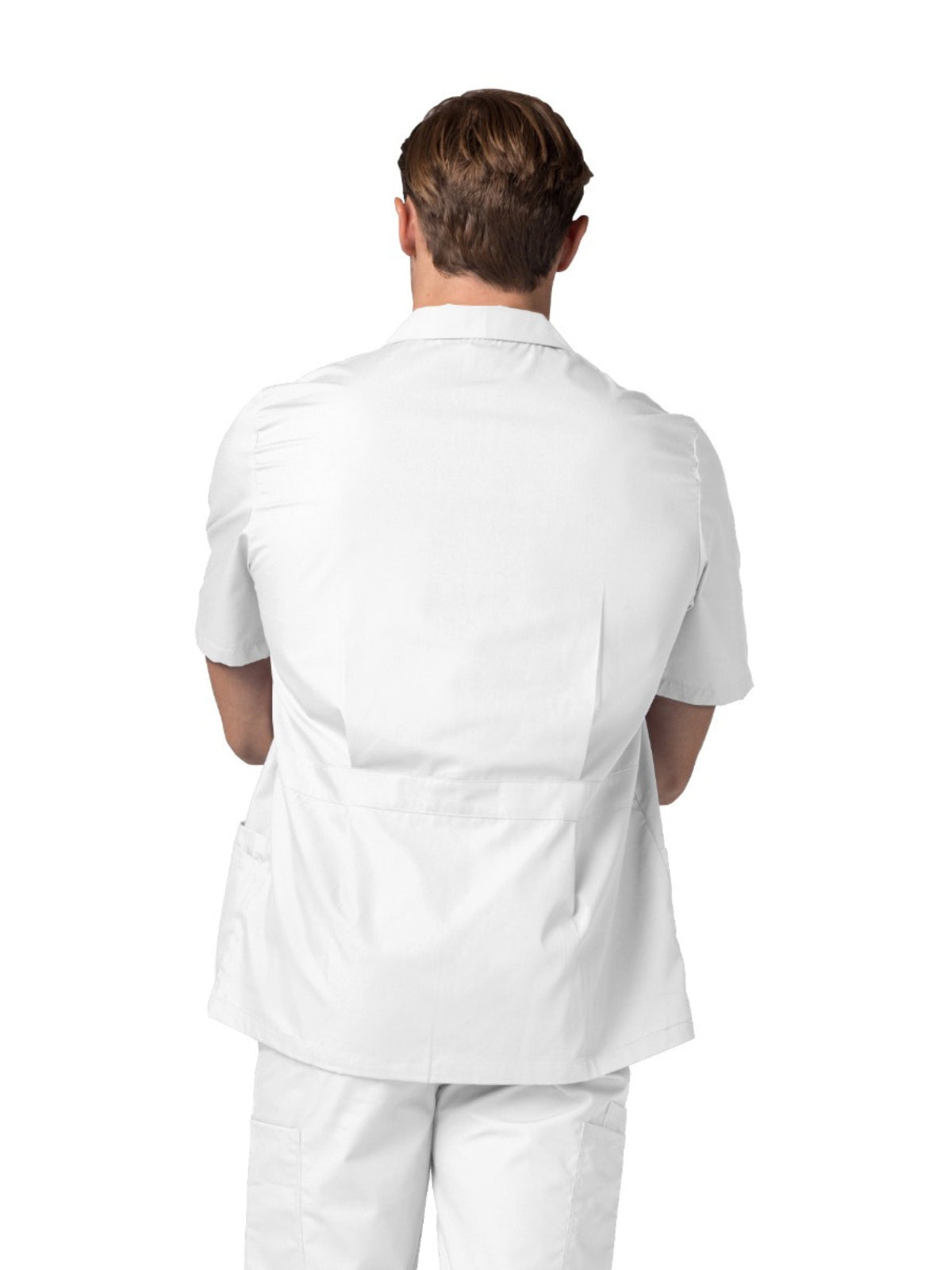 Men's Zippered Short Sleeve Scrub Jacket