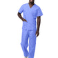 Unisex V-Neck Top Drawstring Pant Scrub Set