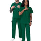 Unisex V-Neck Top Drawstring Pant Scrub Set