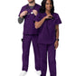 Unisex V-Neck Top Drawstring Pant Scrub Set