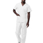 Unisex V-Neck Top Drawstring Pant Scrub Set