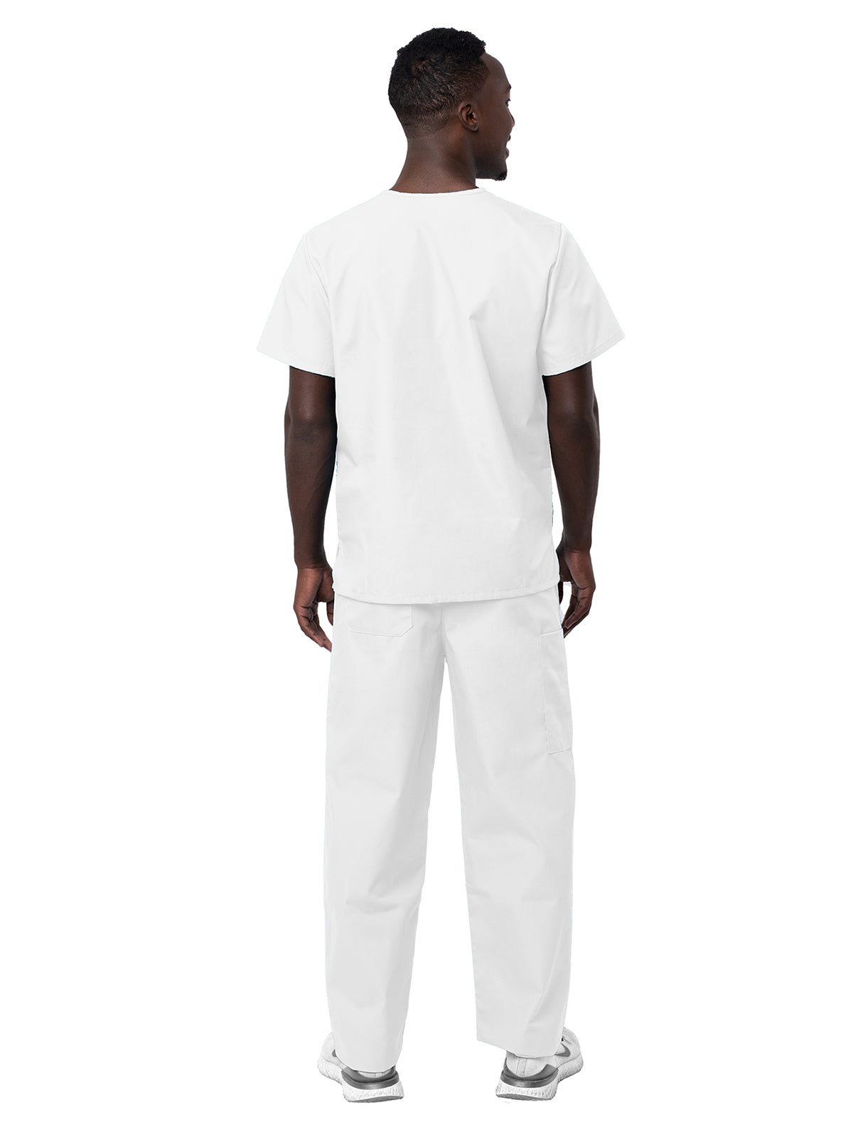 Unisex V-Neck Top Drawstring Pant Scrub Set