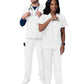 Unisex V-Neck Top Drawstring Pant Scrub Set