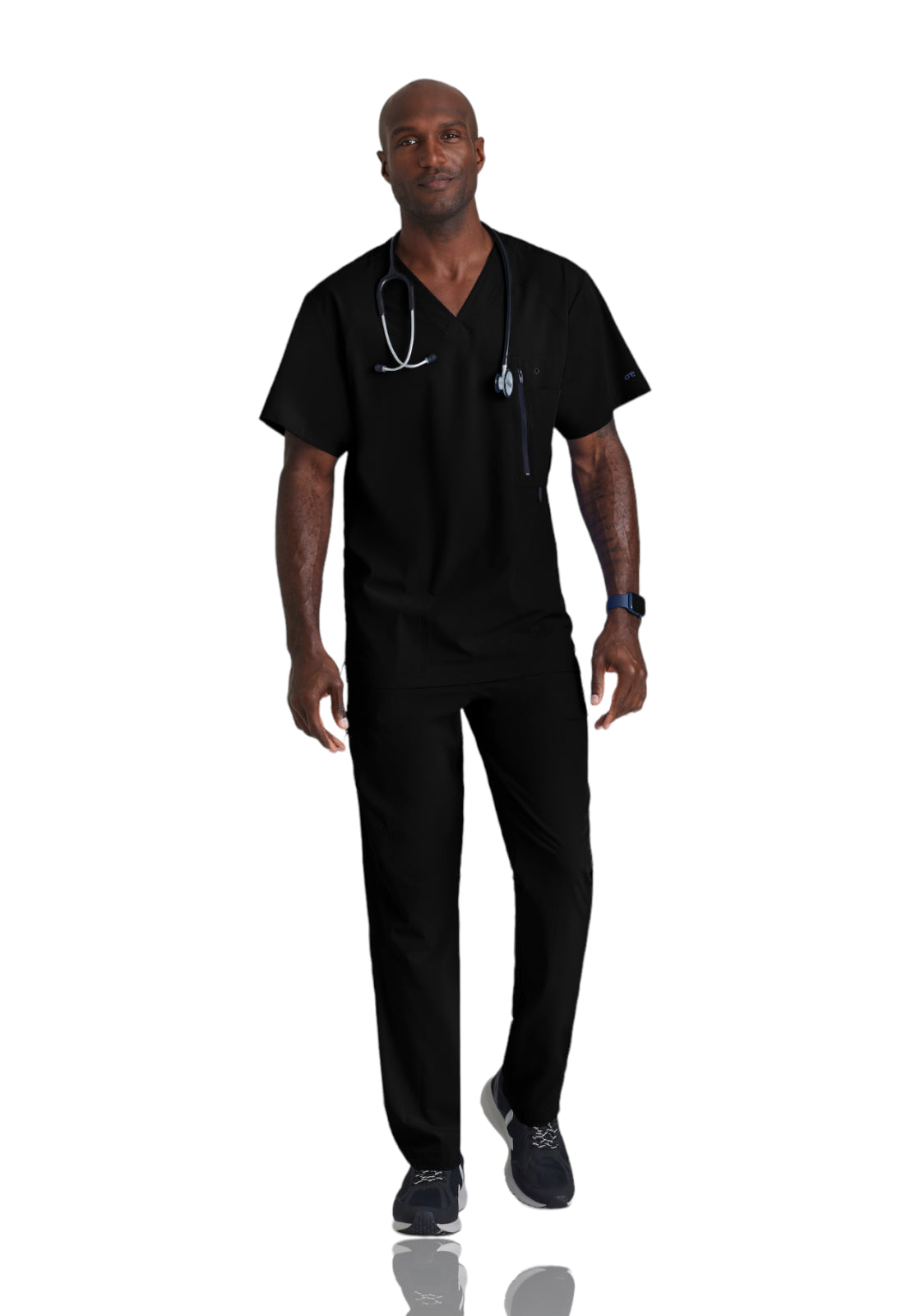 Men's V-Neck Zip Pockets Amplify Scrub Top