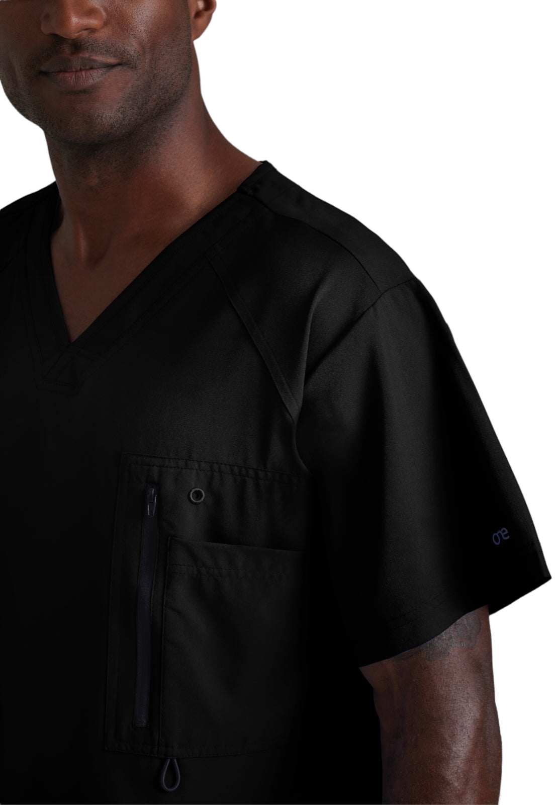 Men's V-Neck Zip Pockets Amplify Scrub Top