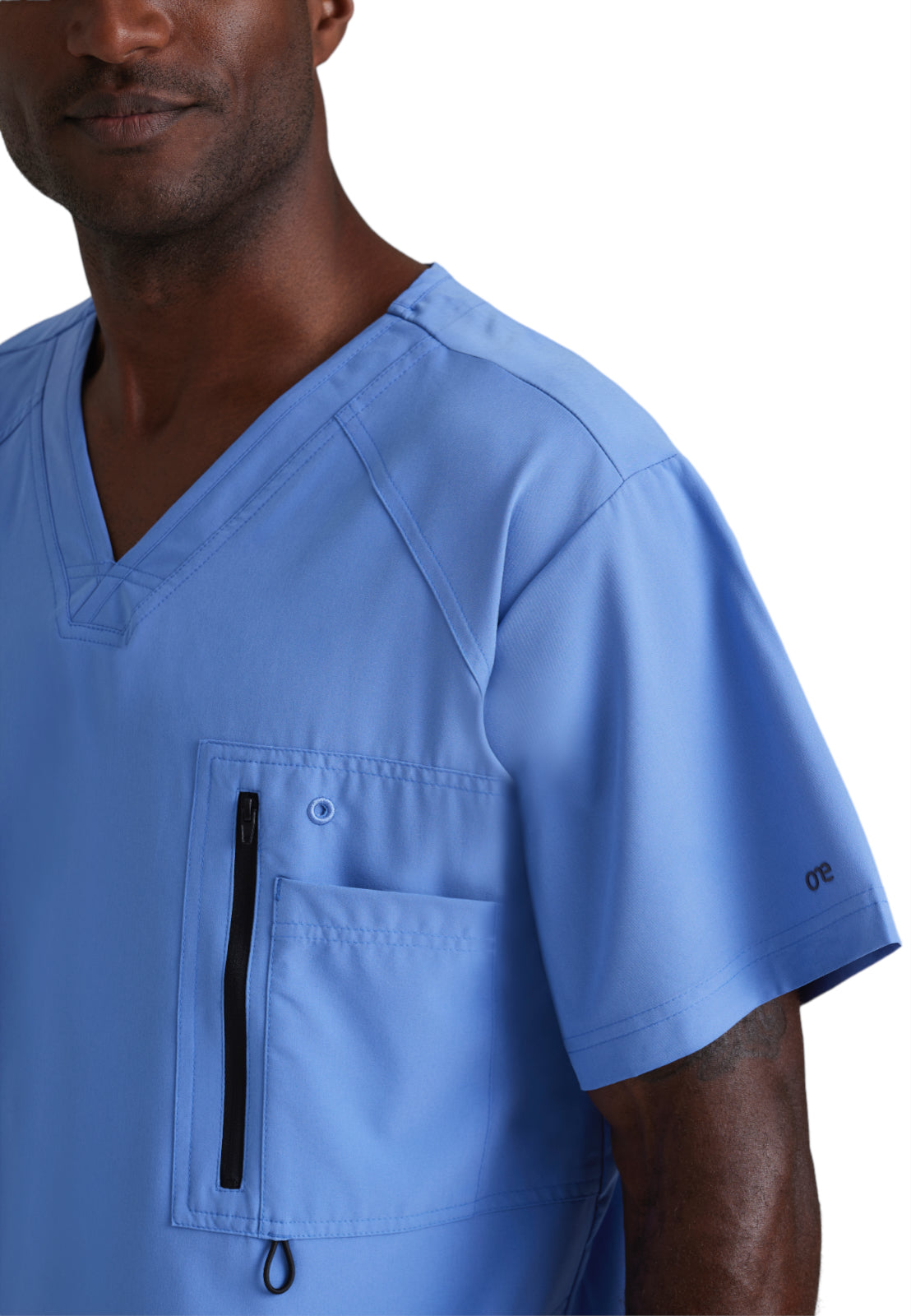 Men's V-Neck Zip Pockets Amplify Scrub Top