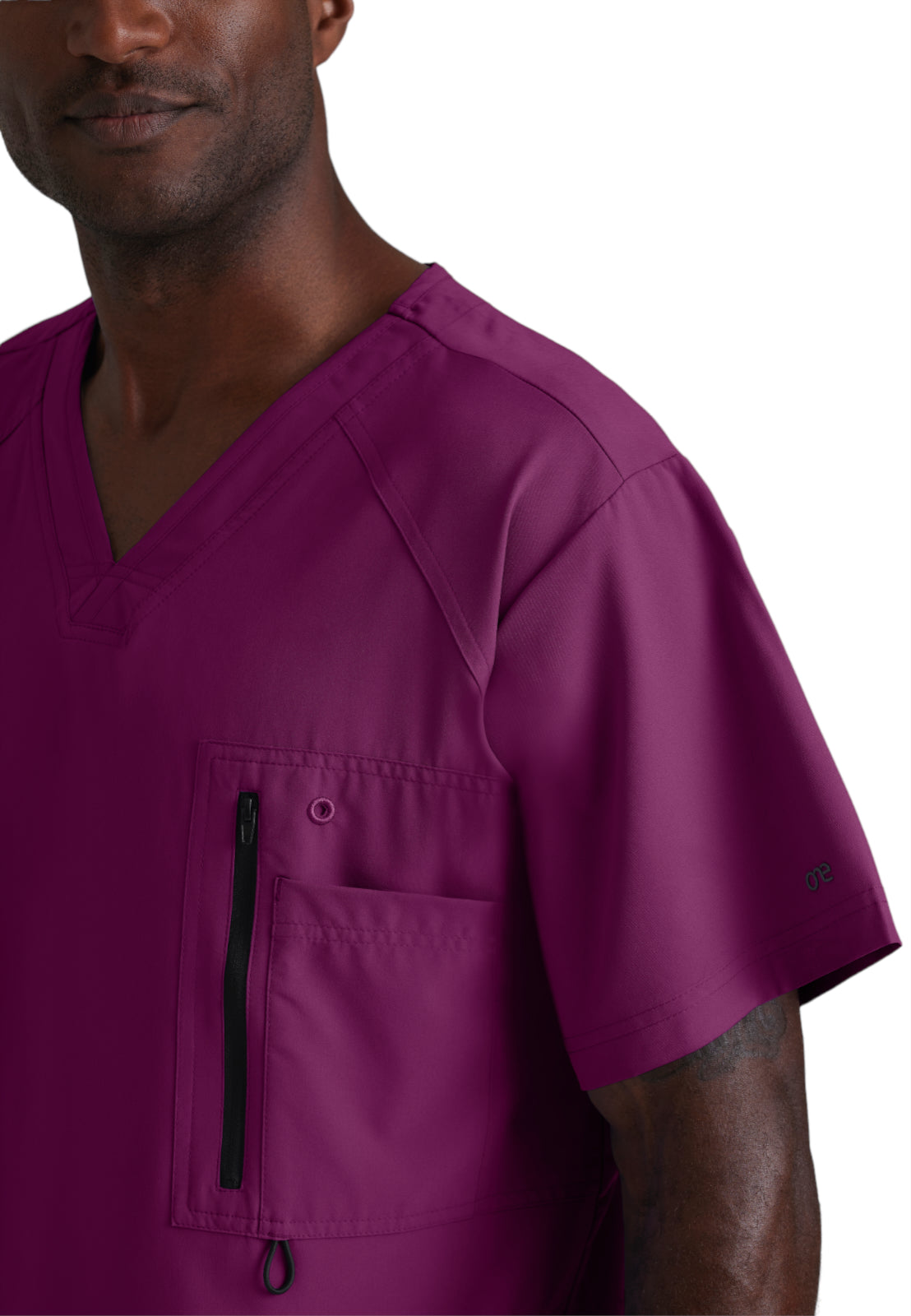 Men's V-Neck Zip Pockets Amplify Scrub Top