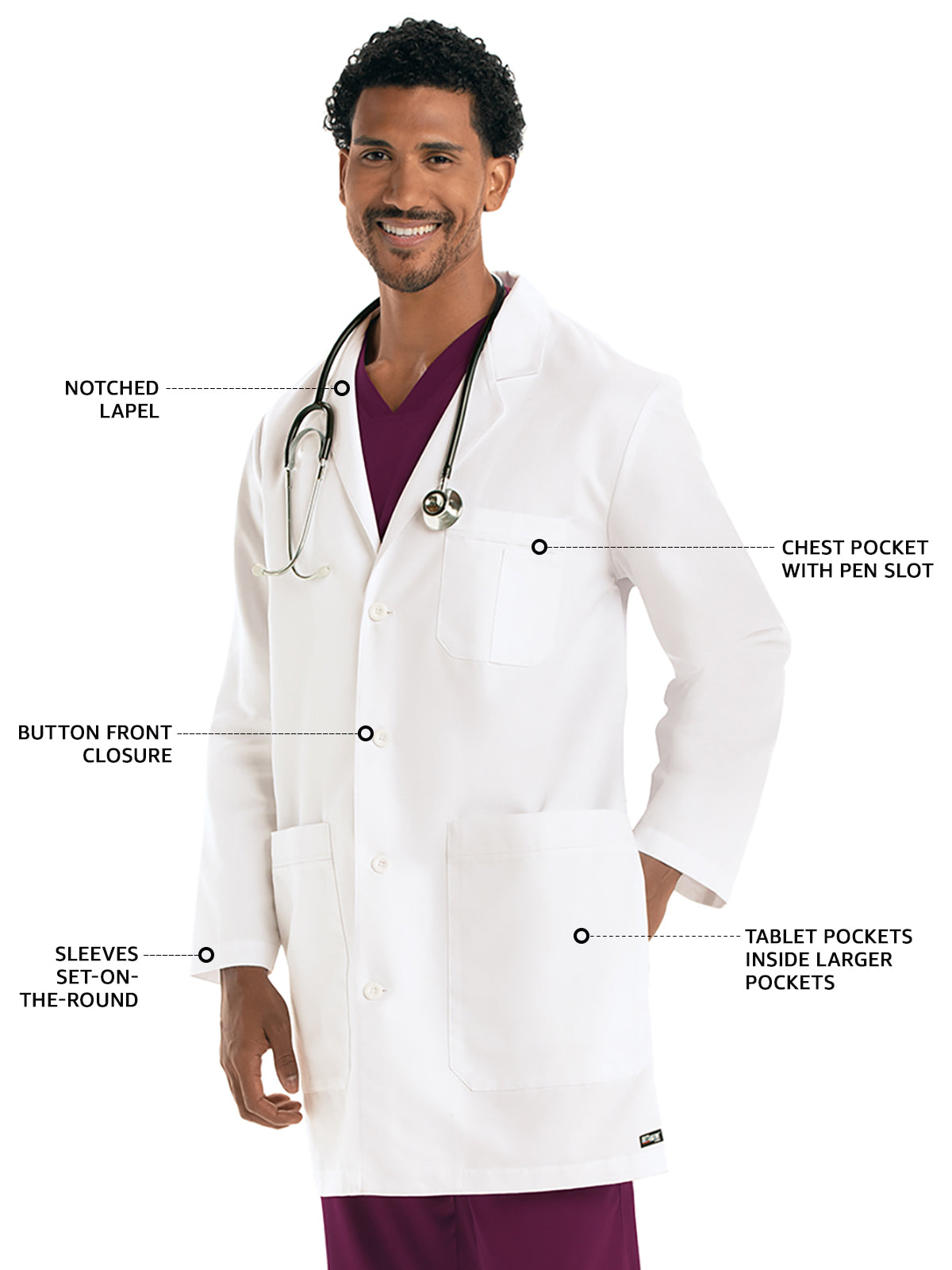 Men's Five-Pocket 37" Noah Lab Coat