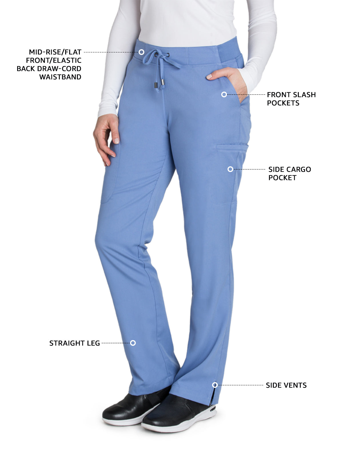 Women's Double Cargo Back Pockets Mia Scrub Pant