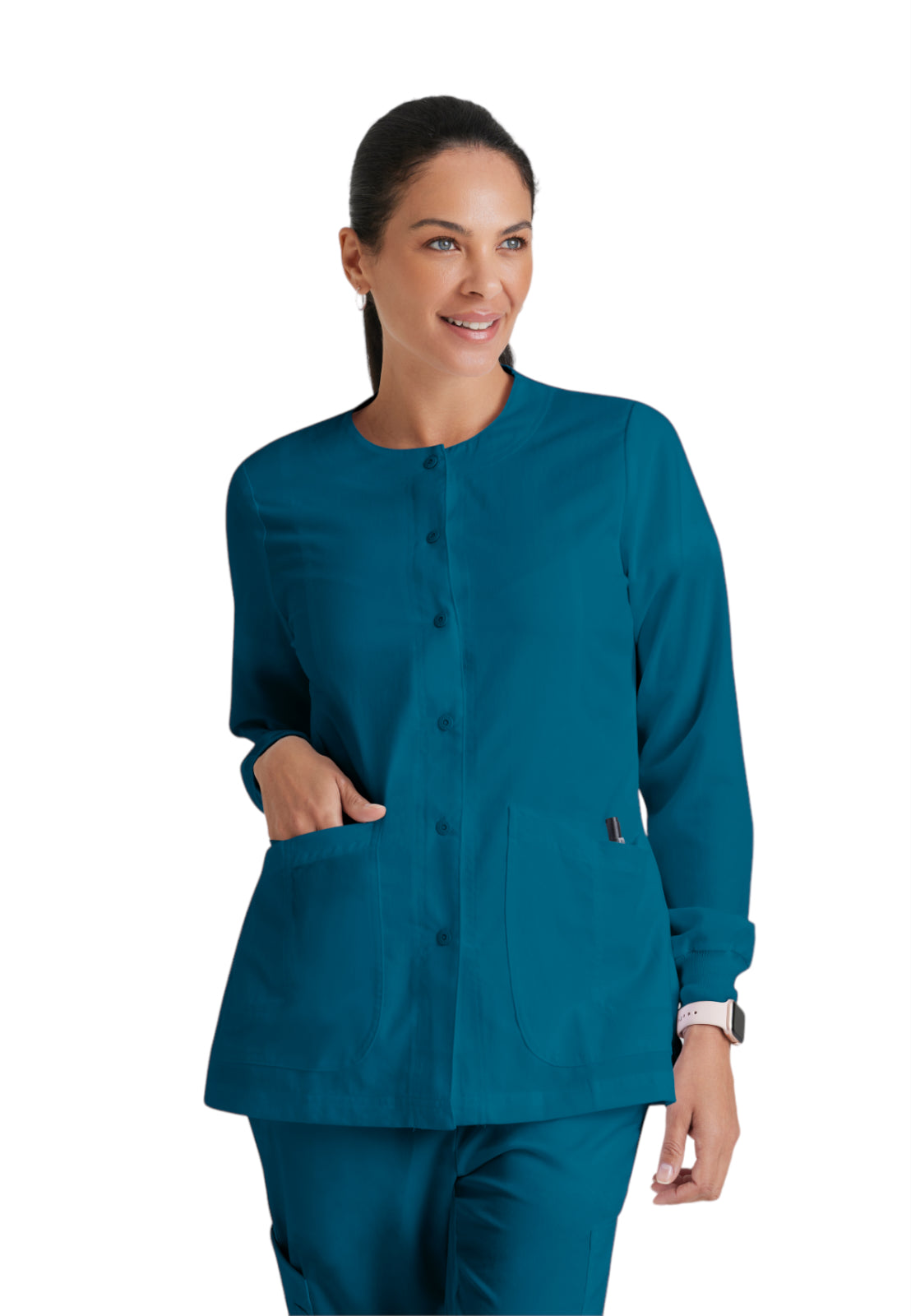 Women's Round Neck Jamie Warm Up Scrub Jacket