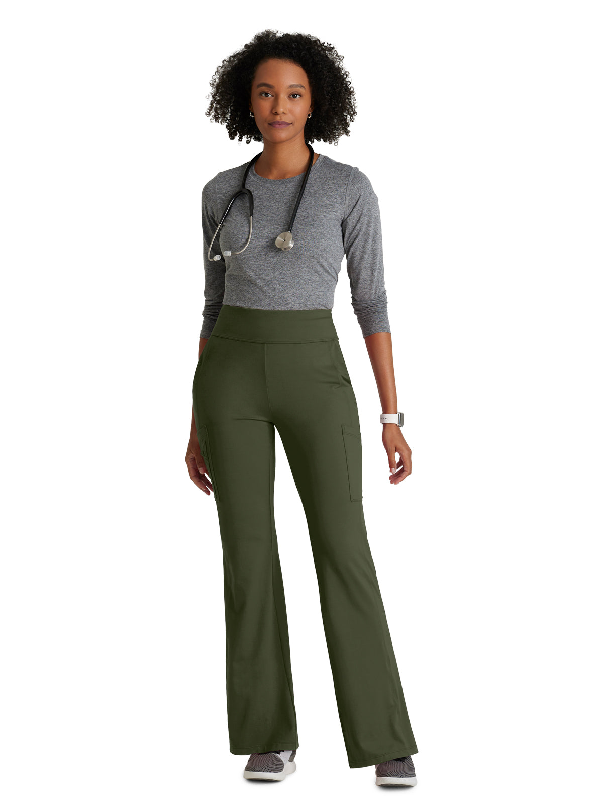 Women's 7 Pocket High-Rise Fit and Flare Scrub Pant