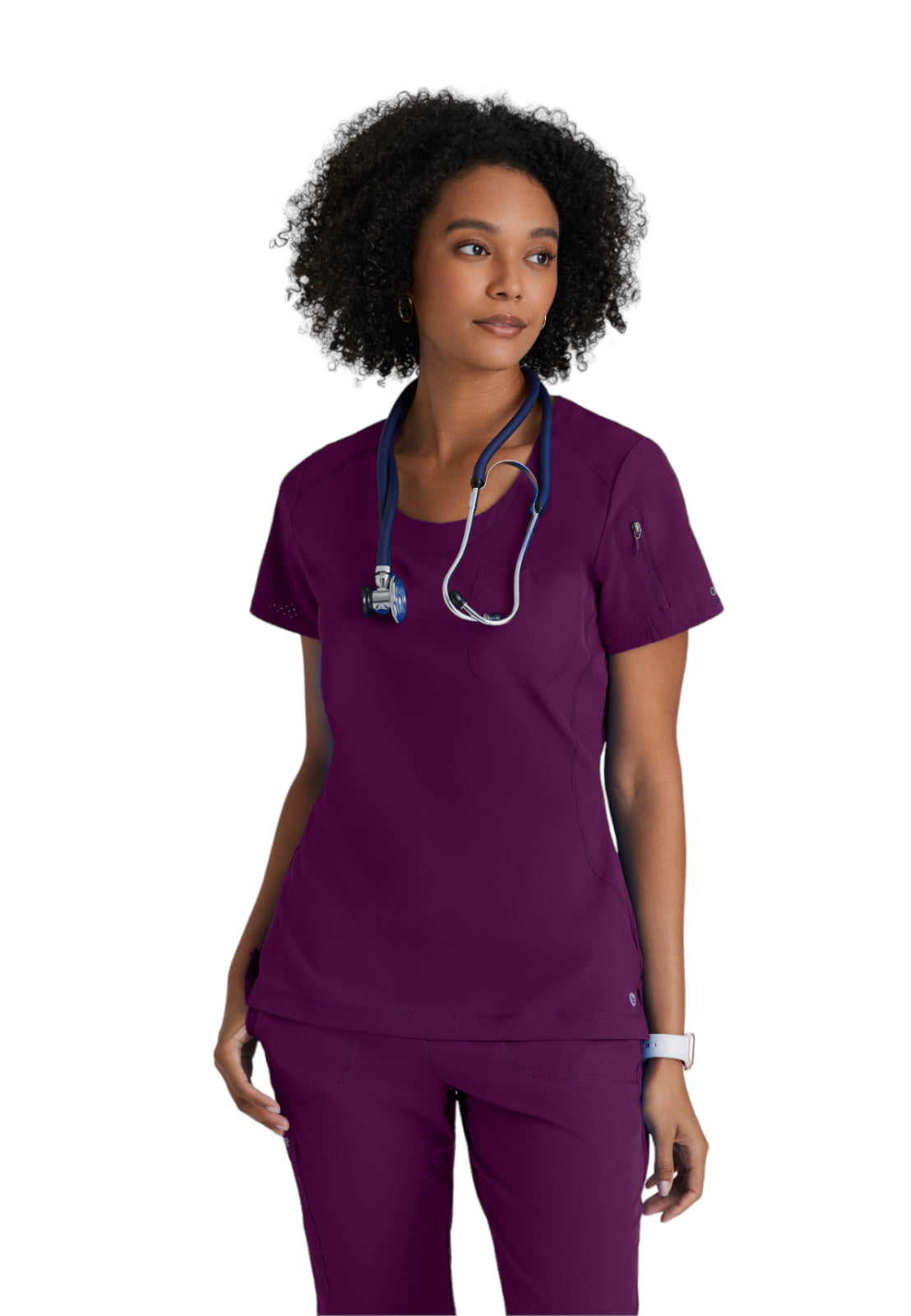 Women's Scoop Neck Uplift Scrub Top