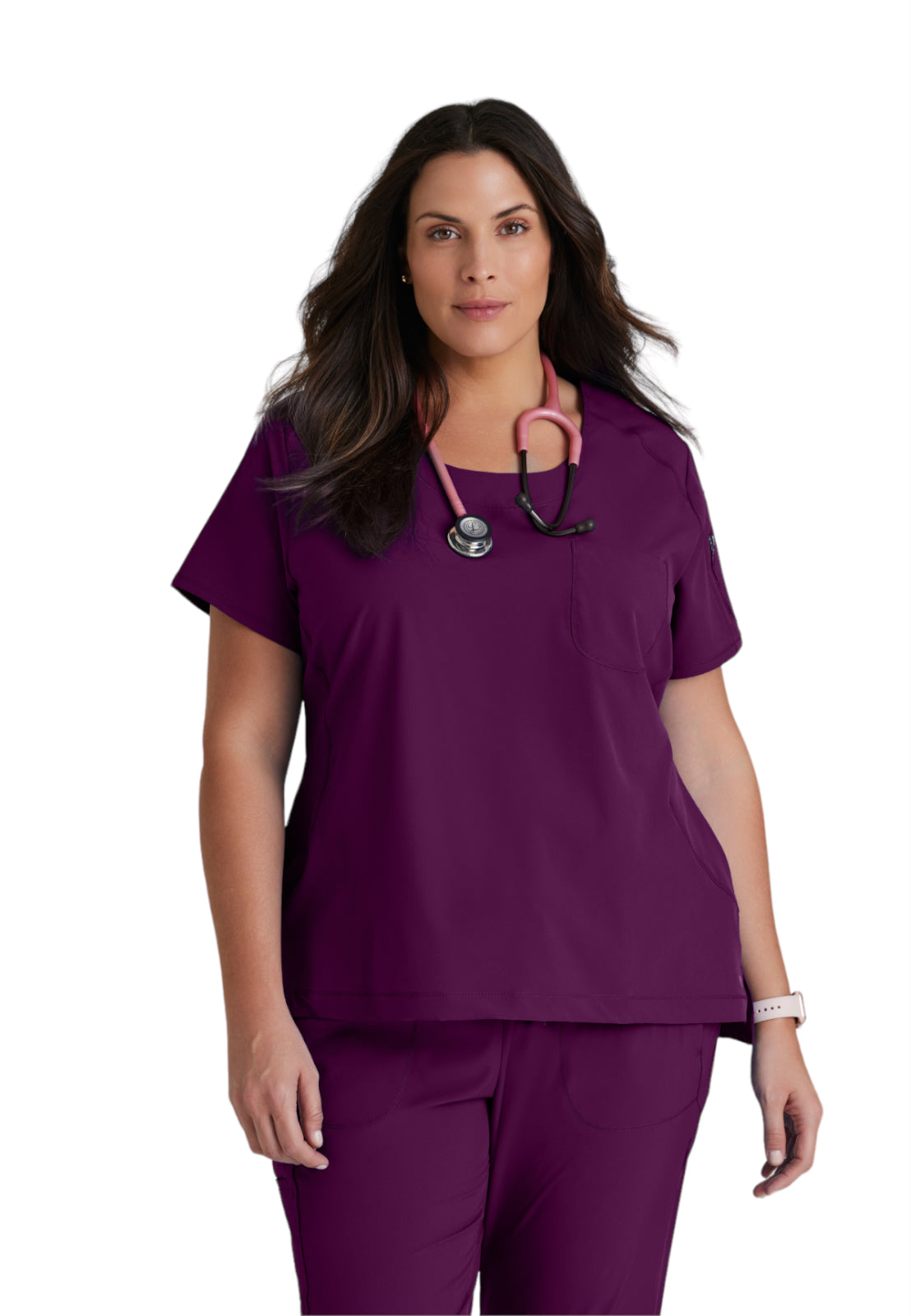 Women's Scoop Neck Uplift Scrub Top