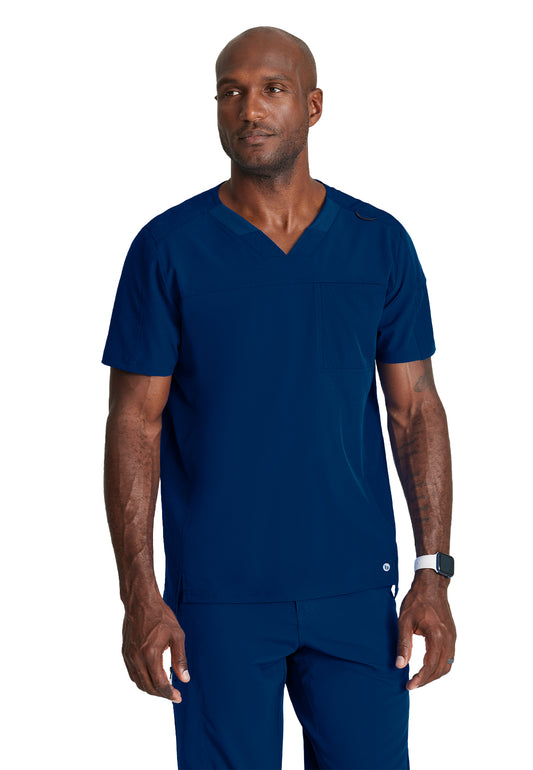 Men's Two-Pocket Ribbed V-Neck Velocity Scrub Top