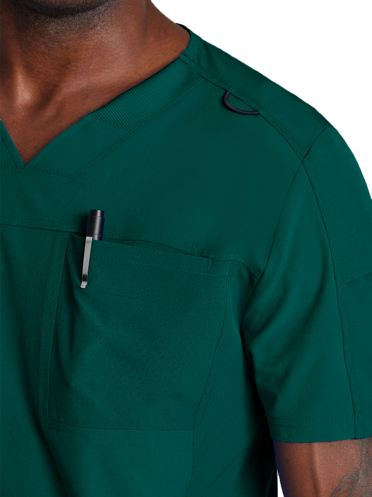 Men's Two-Pocket Ribbed V-Neck Velocity Scrub Top