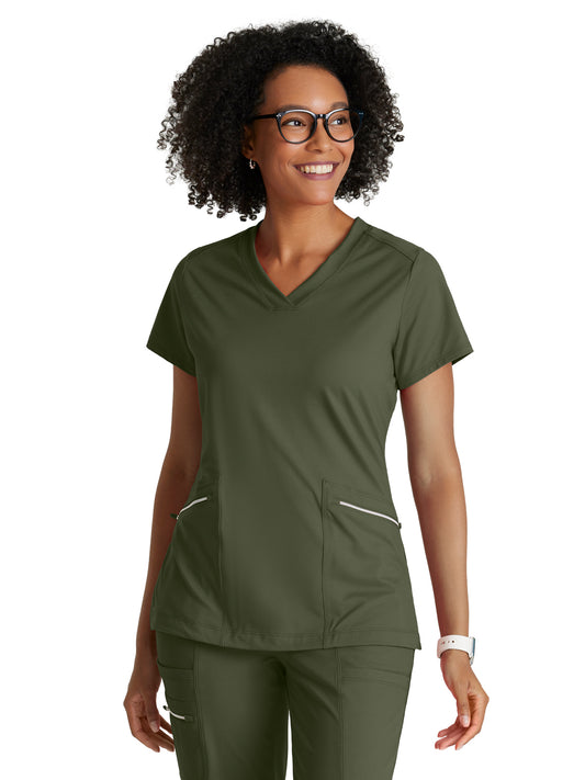 Women's 2 Pocket V-Neck Scrub Top