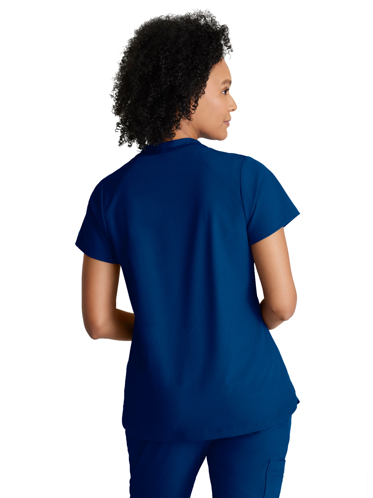 Women's 2 Pocket Banded Zip Collar Flux Scrub Top