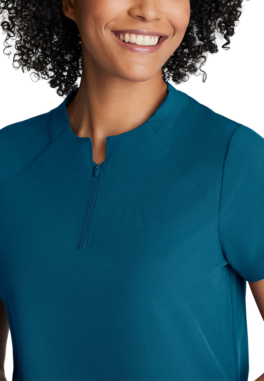 Women's 2 Pocket Banded Zip Collar Flux Scrub Top