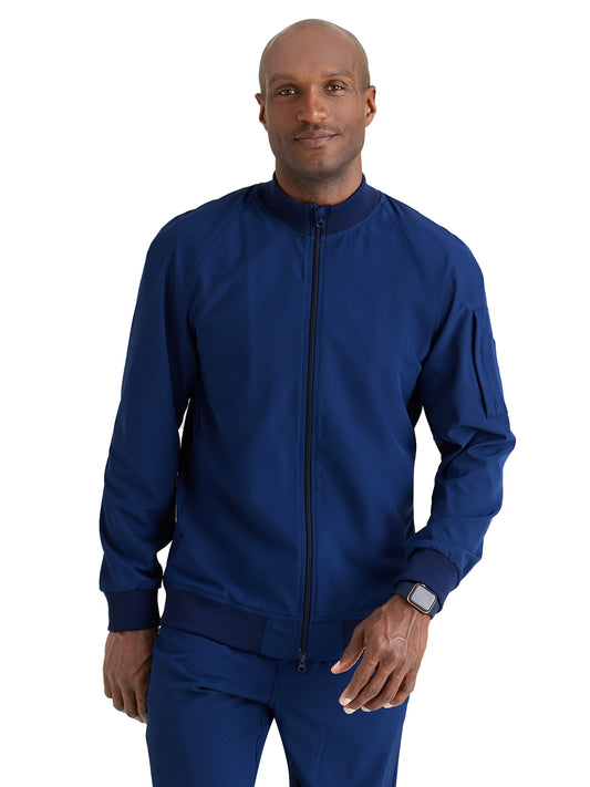 Men's 2-Way Front Zipper Scrub Jacket