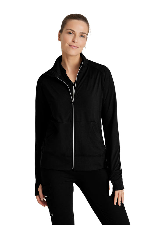 Women's Kangaroo Pocket Zip-Up Warm-Up Scrub Jacket