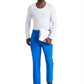 Men's 7 Pocket Button Slim Straight Scrub Pant