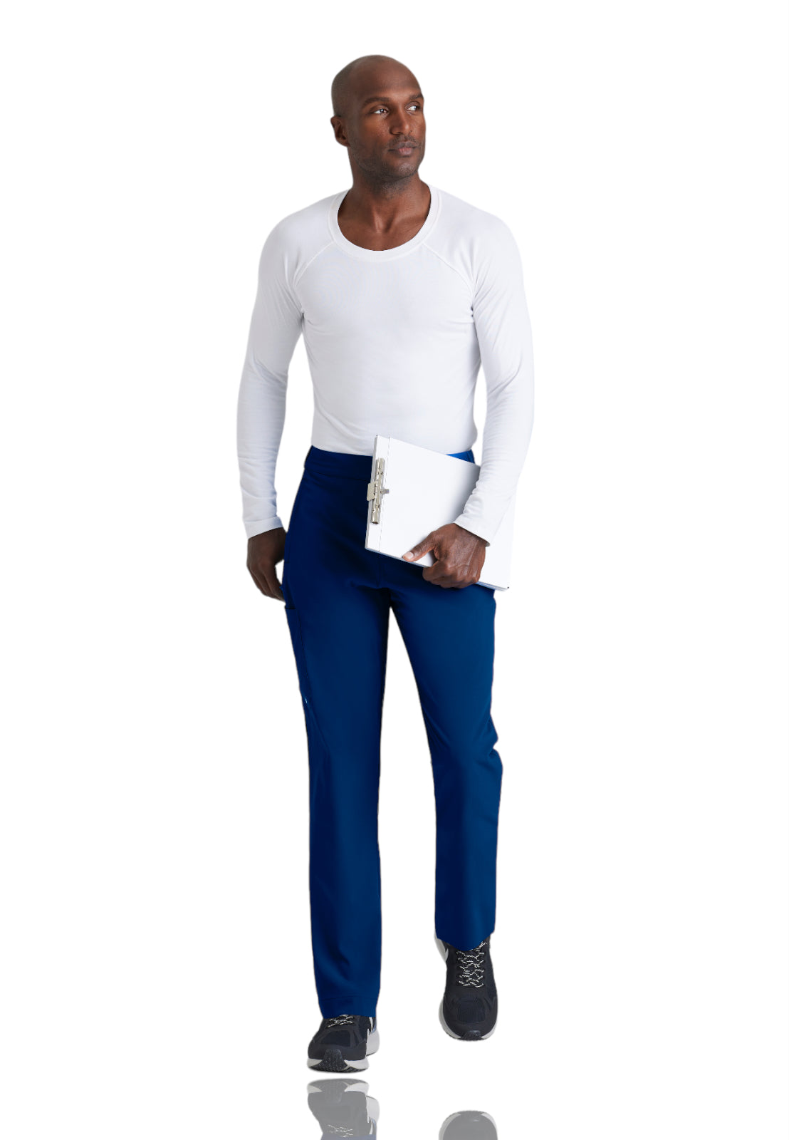 Men's 7 Pocket Button Slim Straight Scrub Pant