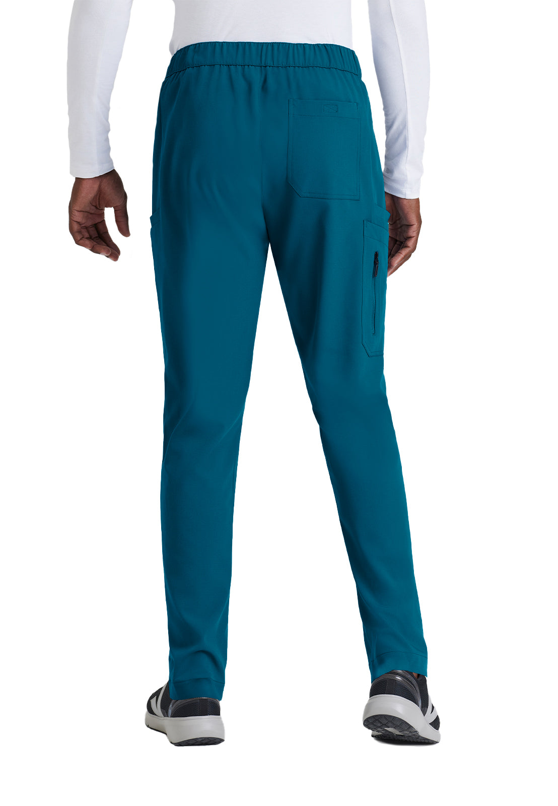 Men's 7 Pocket Button Slim Straight Scrub Pant