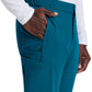 Men's 7 Pocket Button Slim Straight Scrub Pant