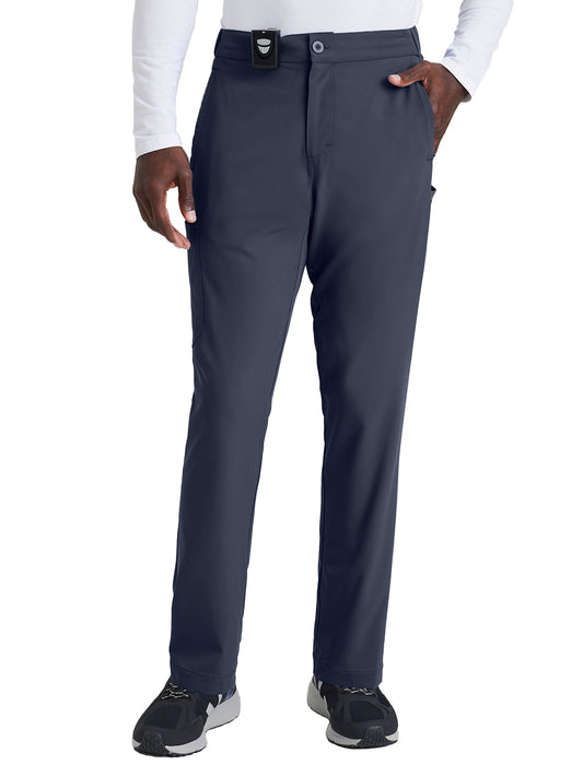 Men's 7 Pocket Button Slim Straight Scrub Pant