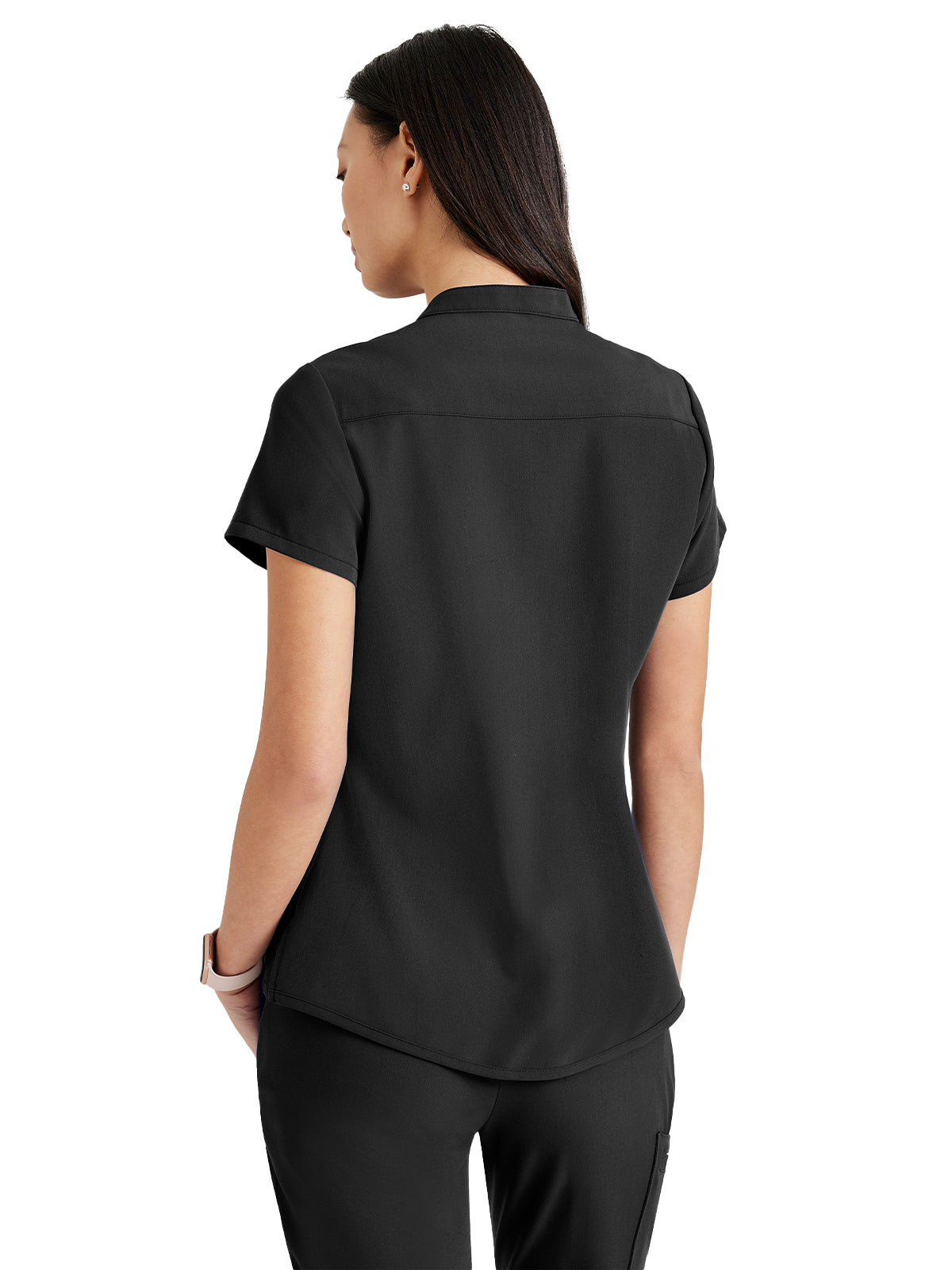 Women's Henley Style Scrub Top