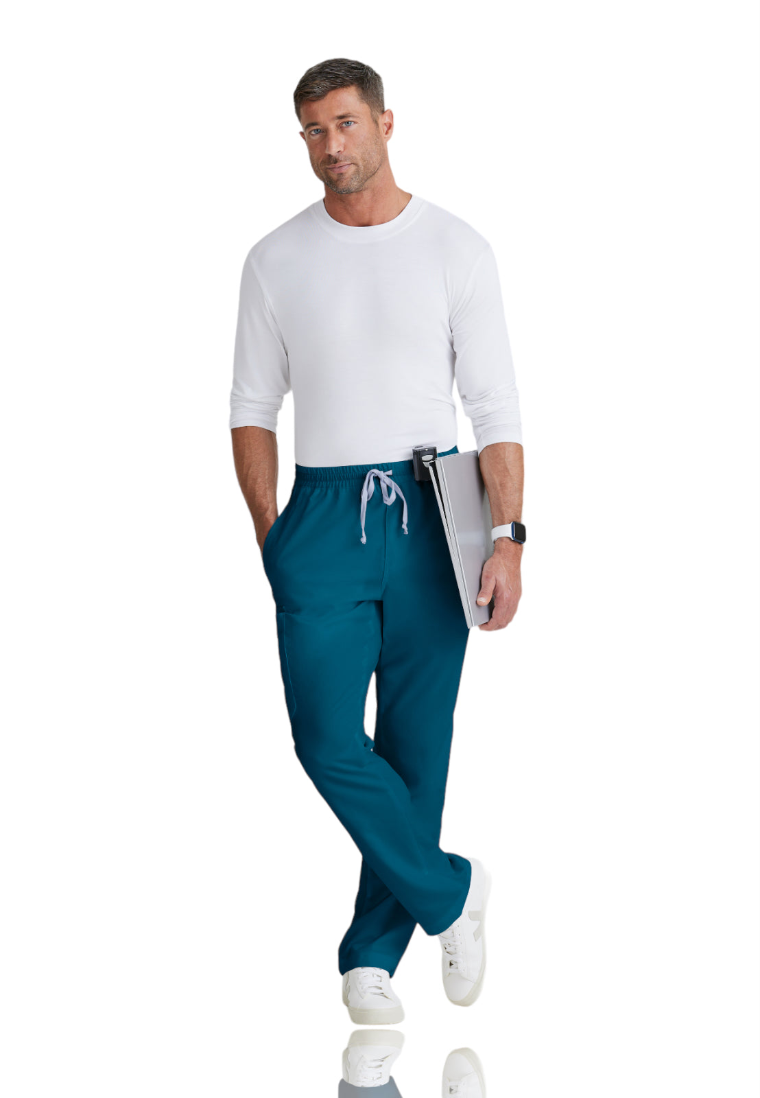 Men's Elastic Waistband With Contrast Drawcord Evan Scrub Pant