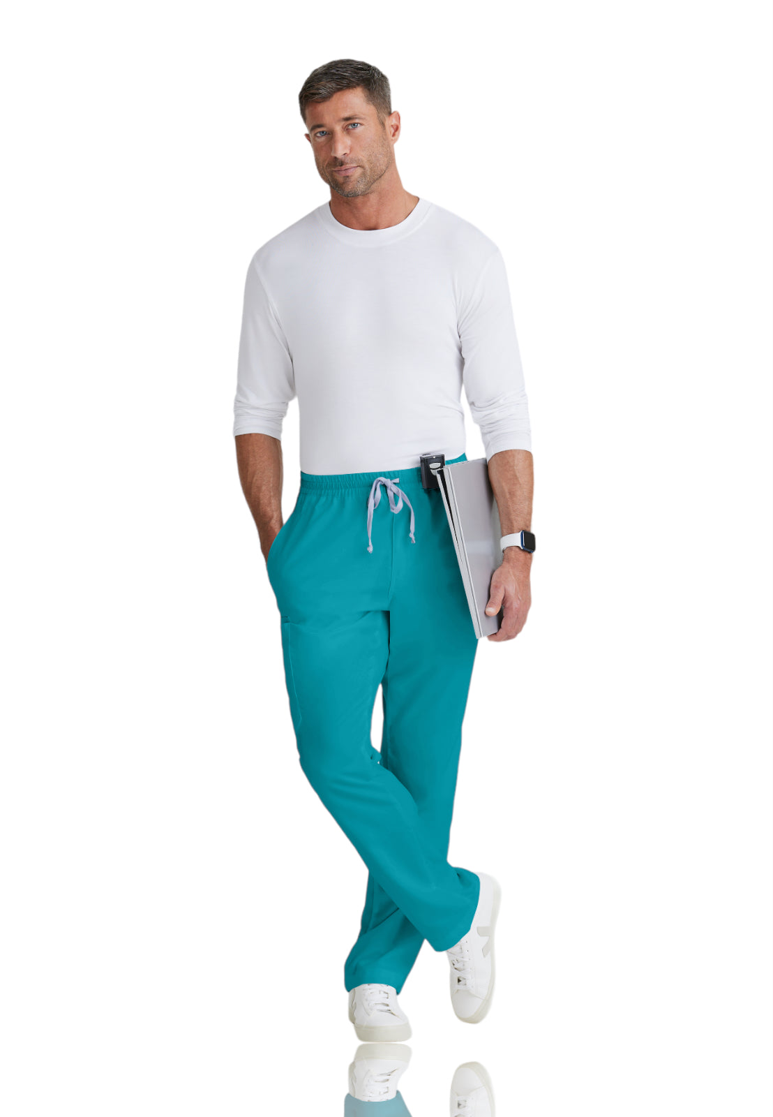 Men's Elastic Waistband With Contrast Drawcord Evan Scrub Pant