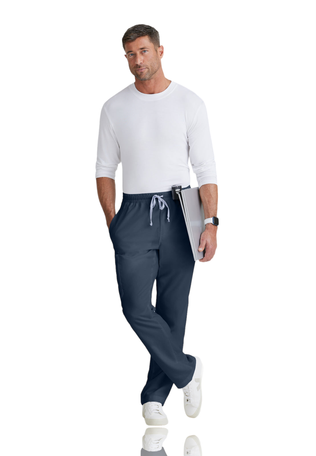 Men's Elastic Waistband With Contrast Drawcord Evan Scrub Pant