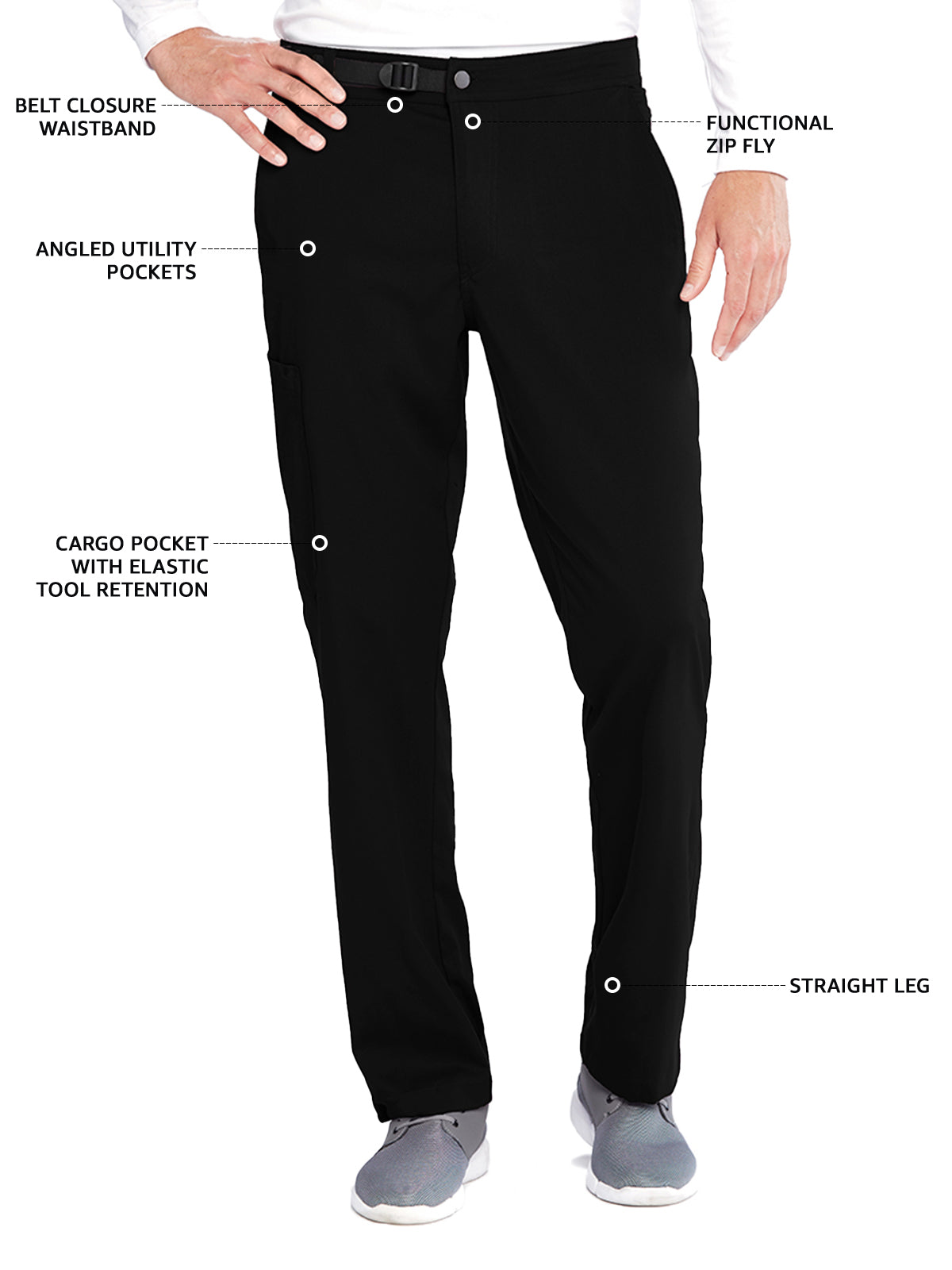 Men's Zip Fly Cargo Scrub Pant