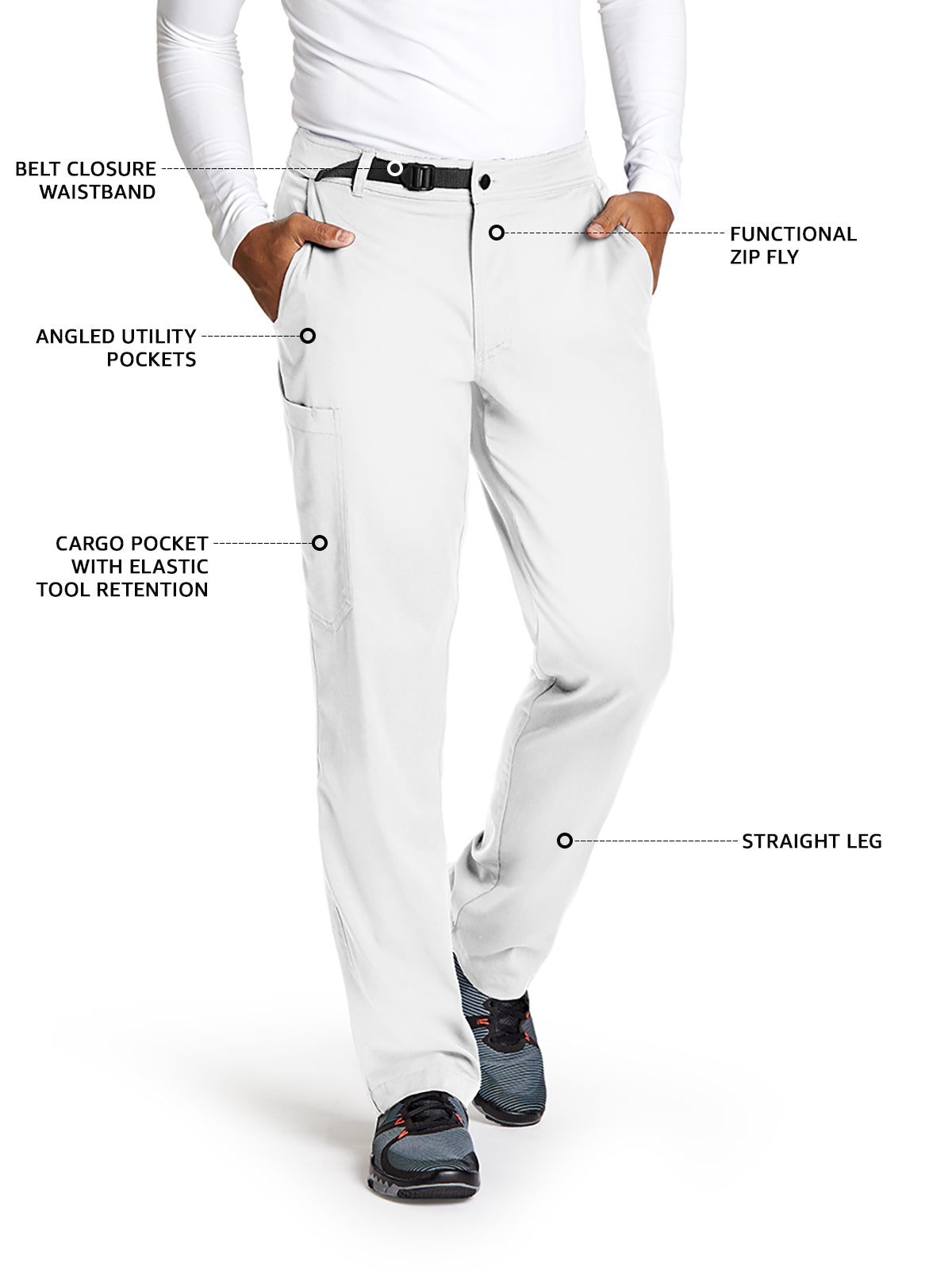 Men's Zip Fly Cargo Scrub Pant