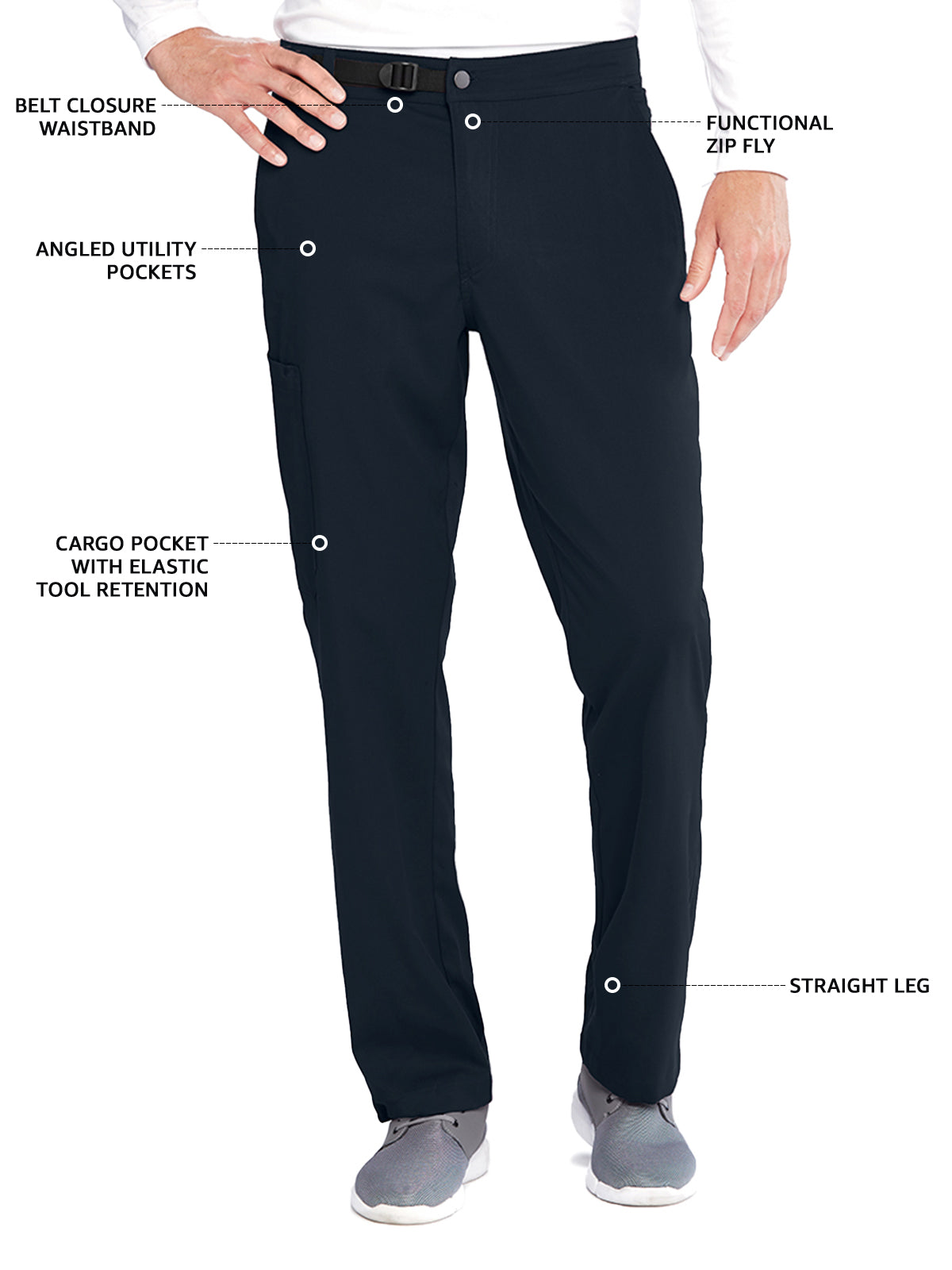 Men's Zip Fly Cargo Scrub Pant