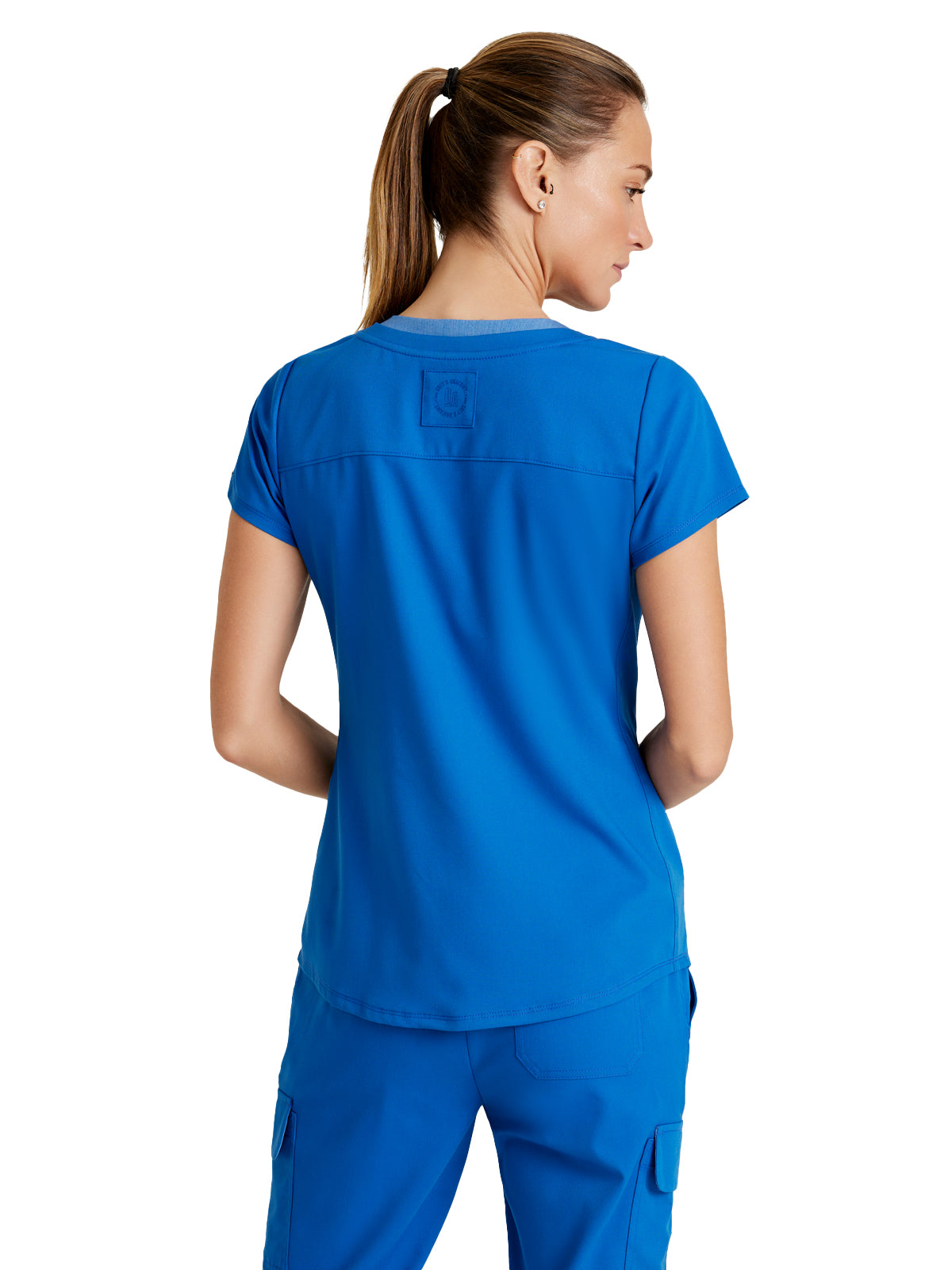 Women's Meredith 4-Pocket Two-Tone V-Neck Scrub Top