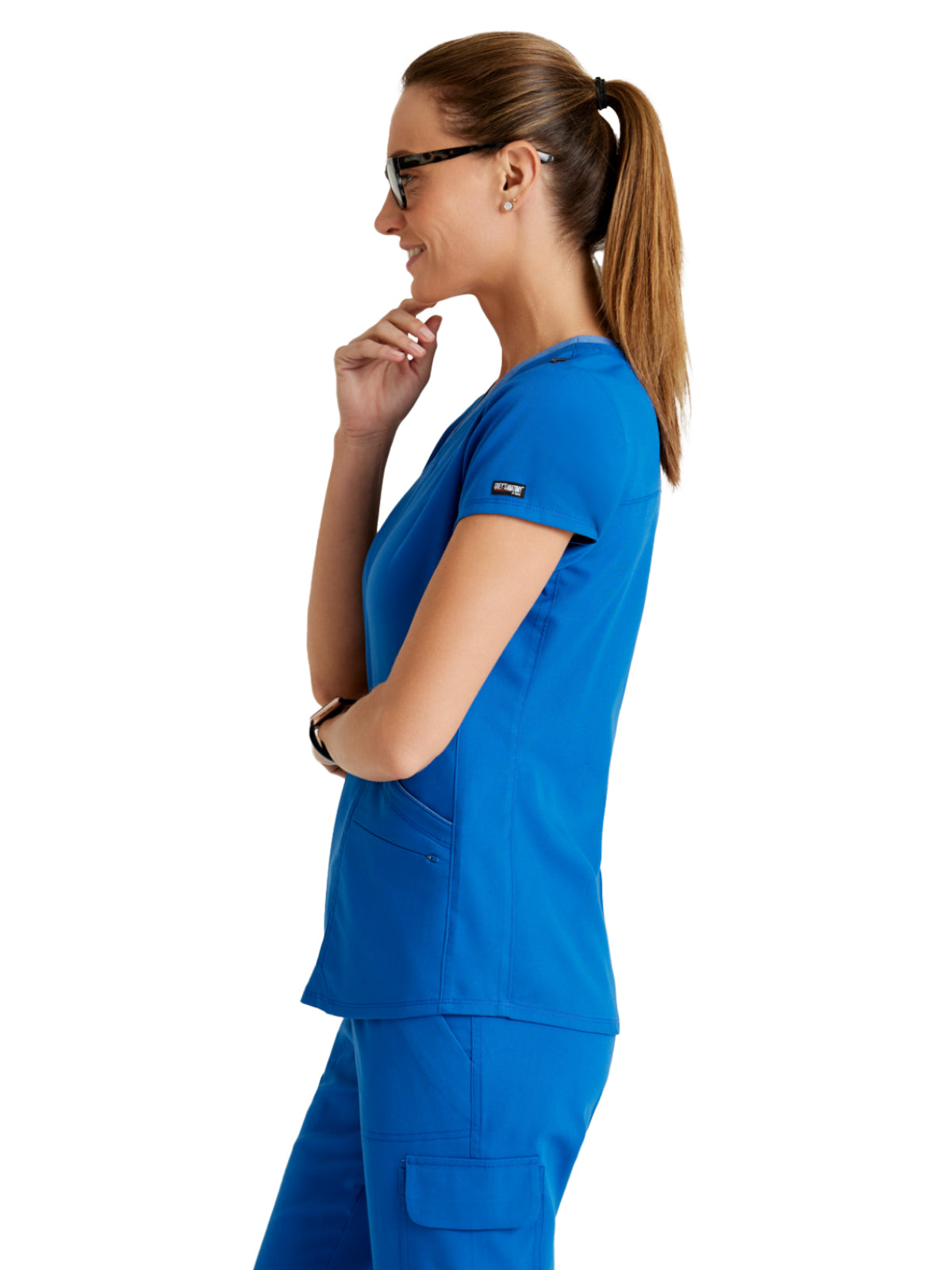 Women's Meredith 4-Pocket Two-Tone V-Neck Scrub Top