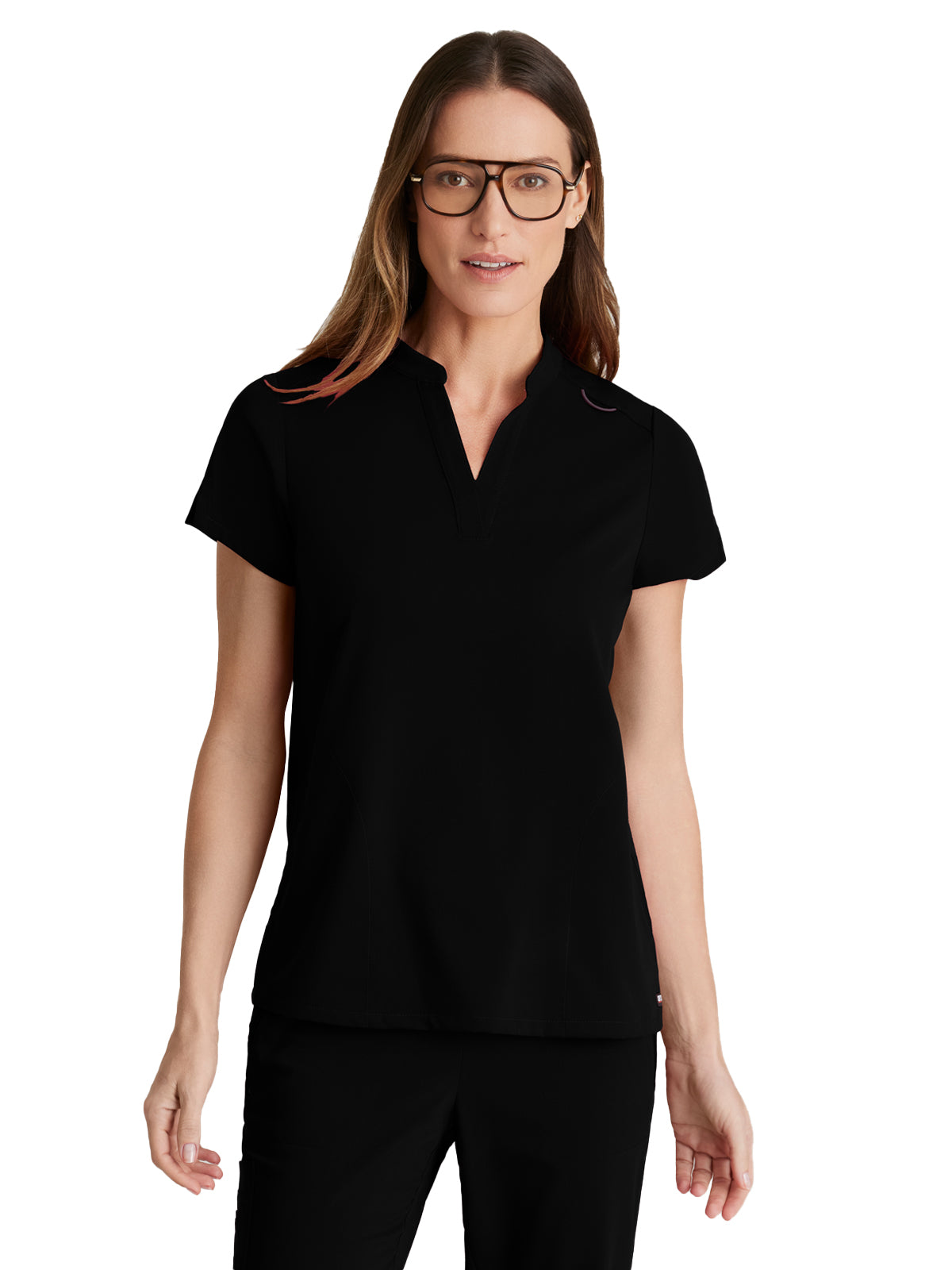 Women's 2 Pocket Banded Collar Avery Scrub Top