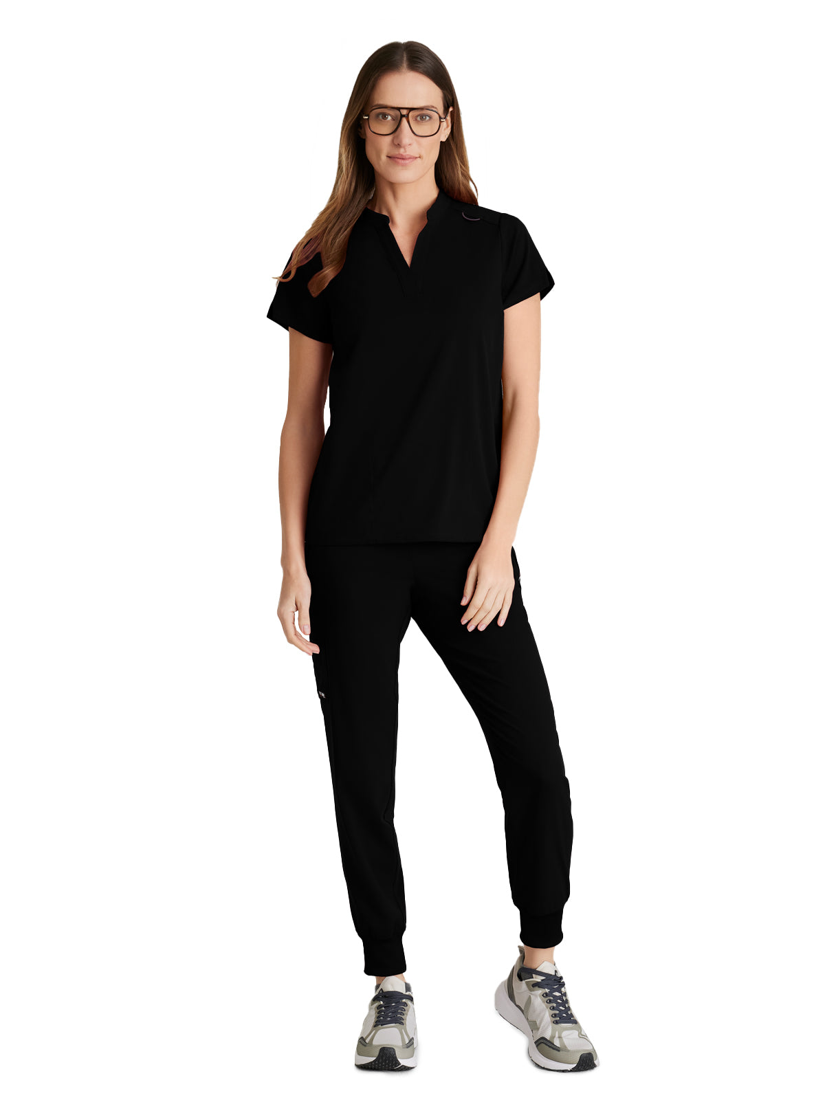 Women's 2 Pocket Banded Collar Avery Scrub Top