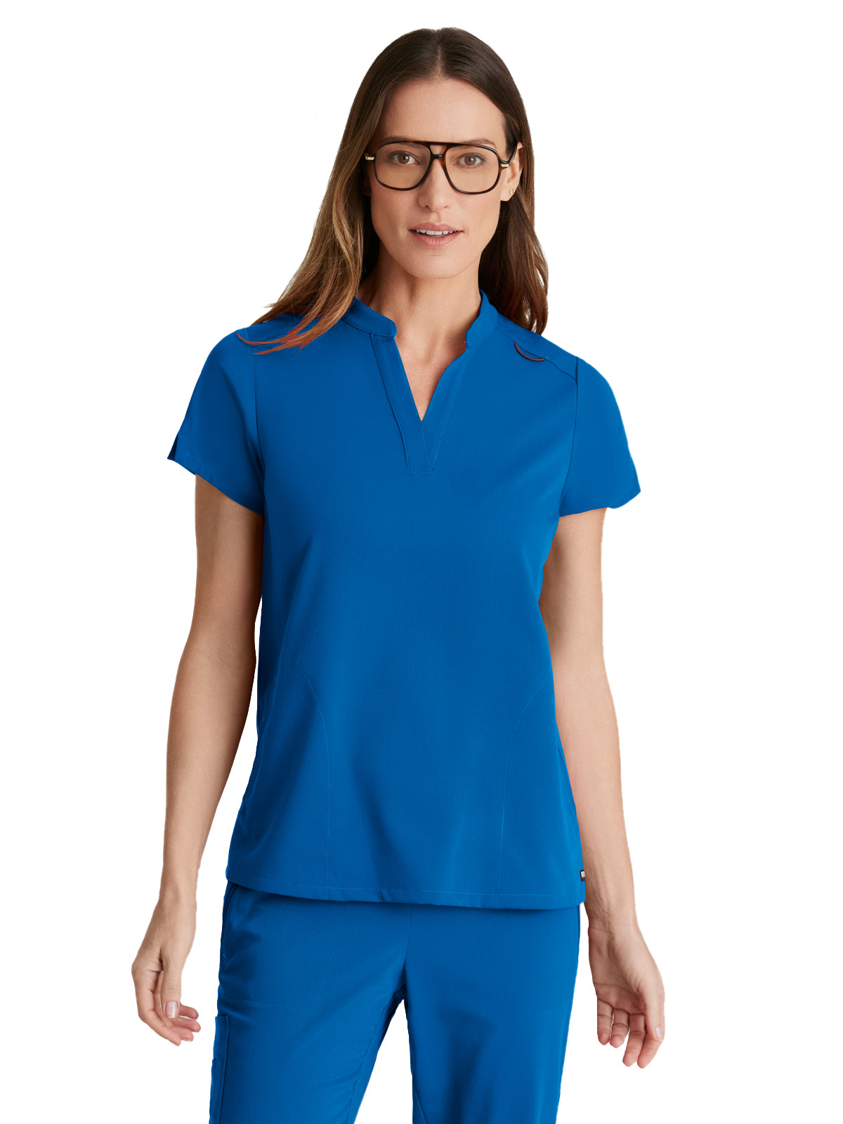 Women's 2 Pocket Banded Collar Avery Scrub Top