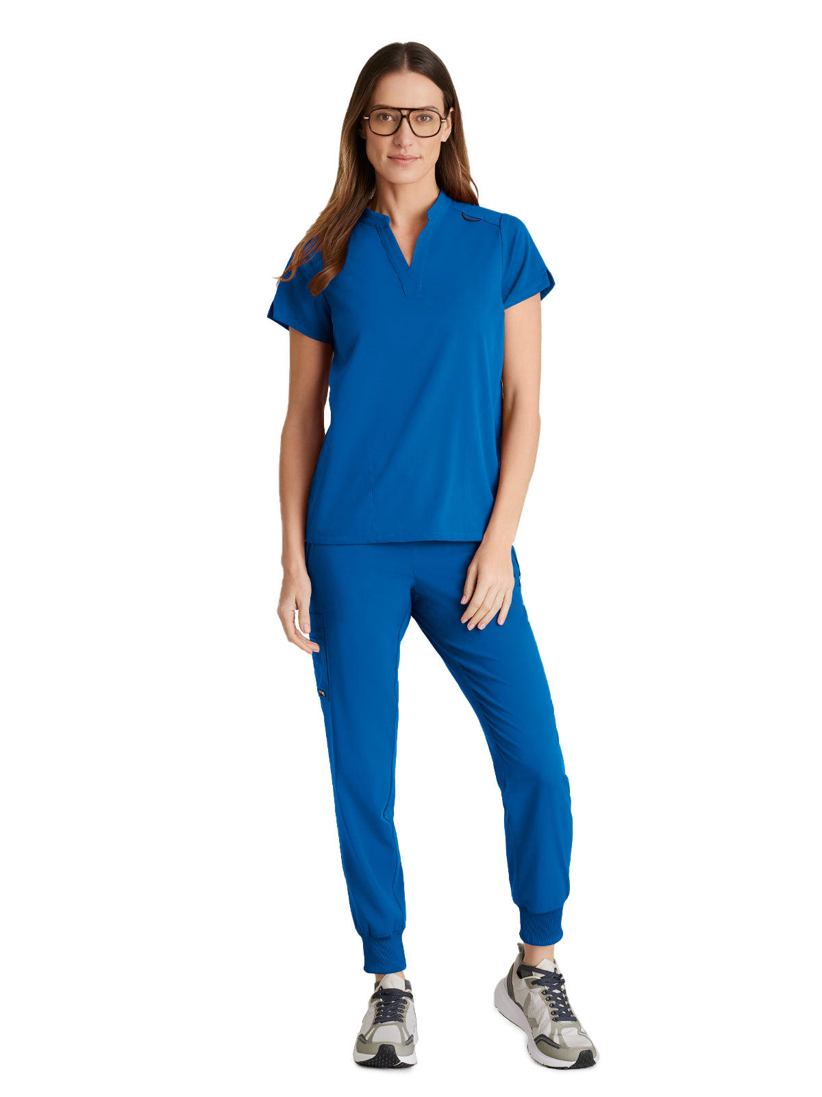 Women's 2 Pocket Banded Collar Avery Scrub Top