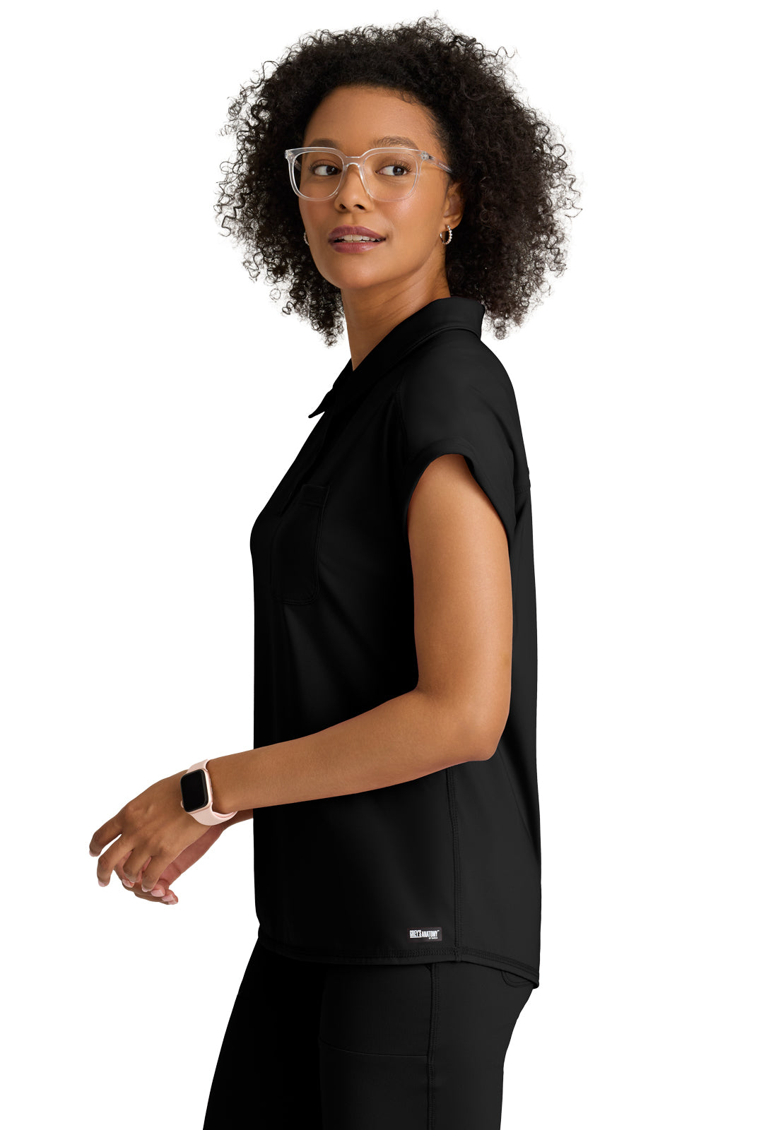 One Pocket Polo Neck Renew Scrub Top