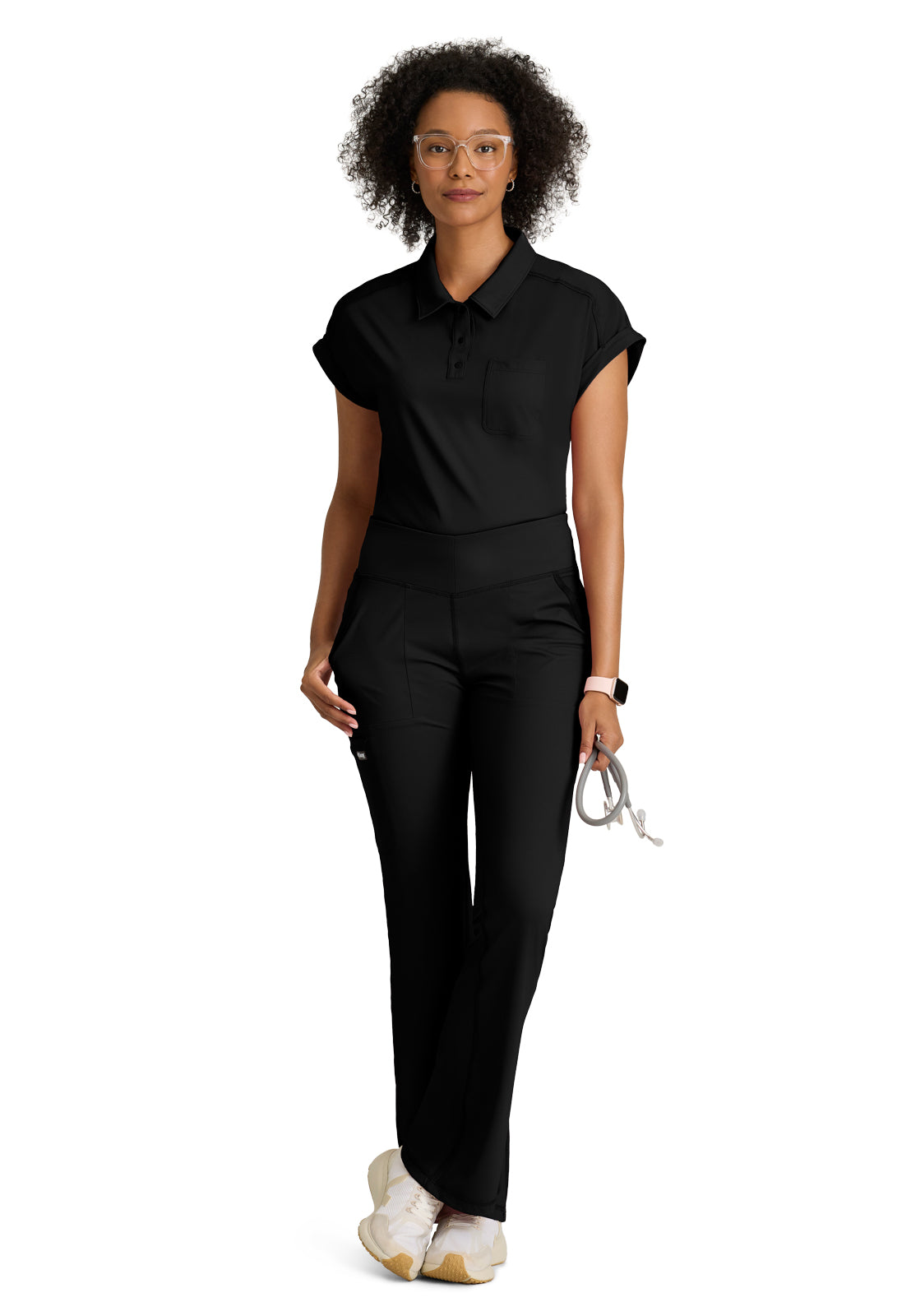 One Pocket Polo Neck Renew Scrub Top