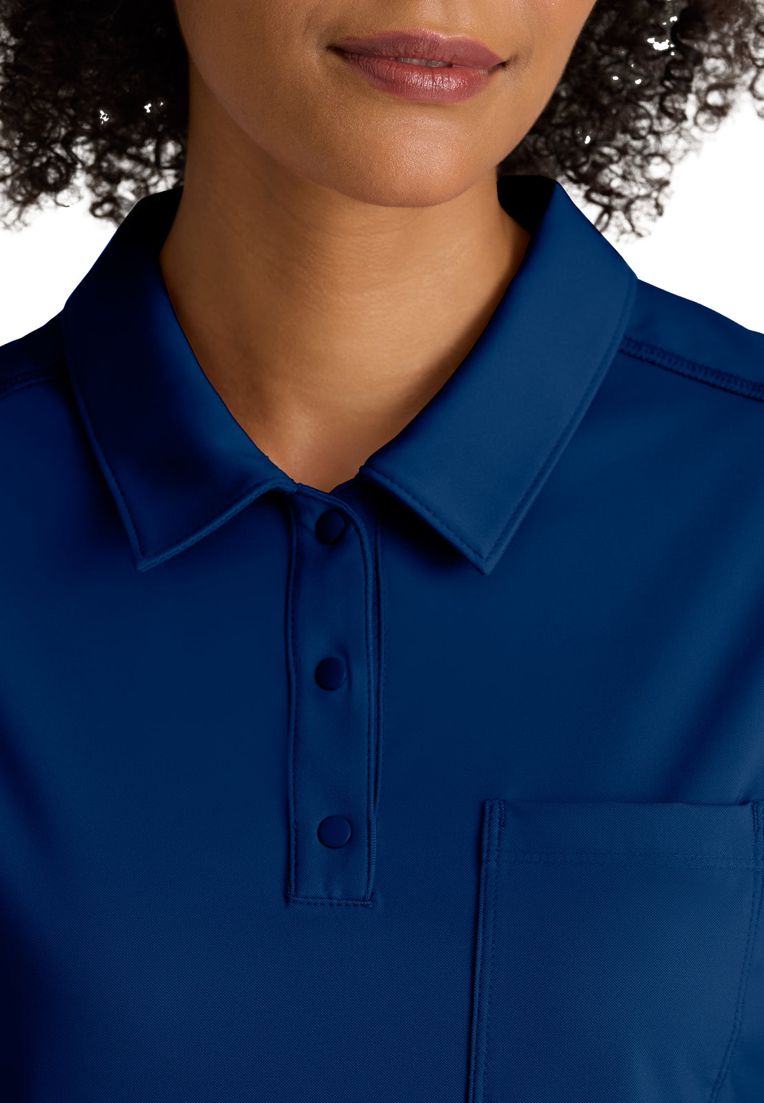 One Pocket Polo Neck Renew Scrub Top