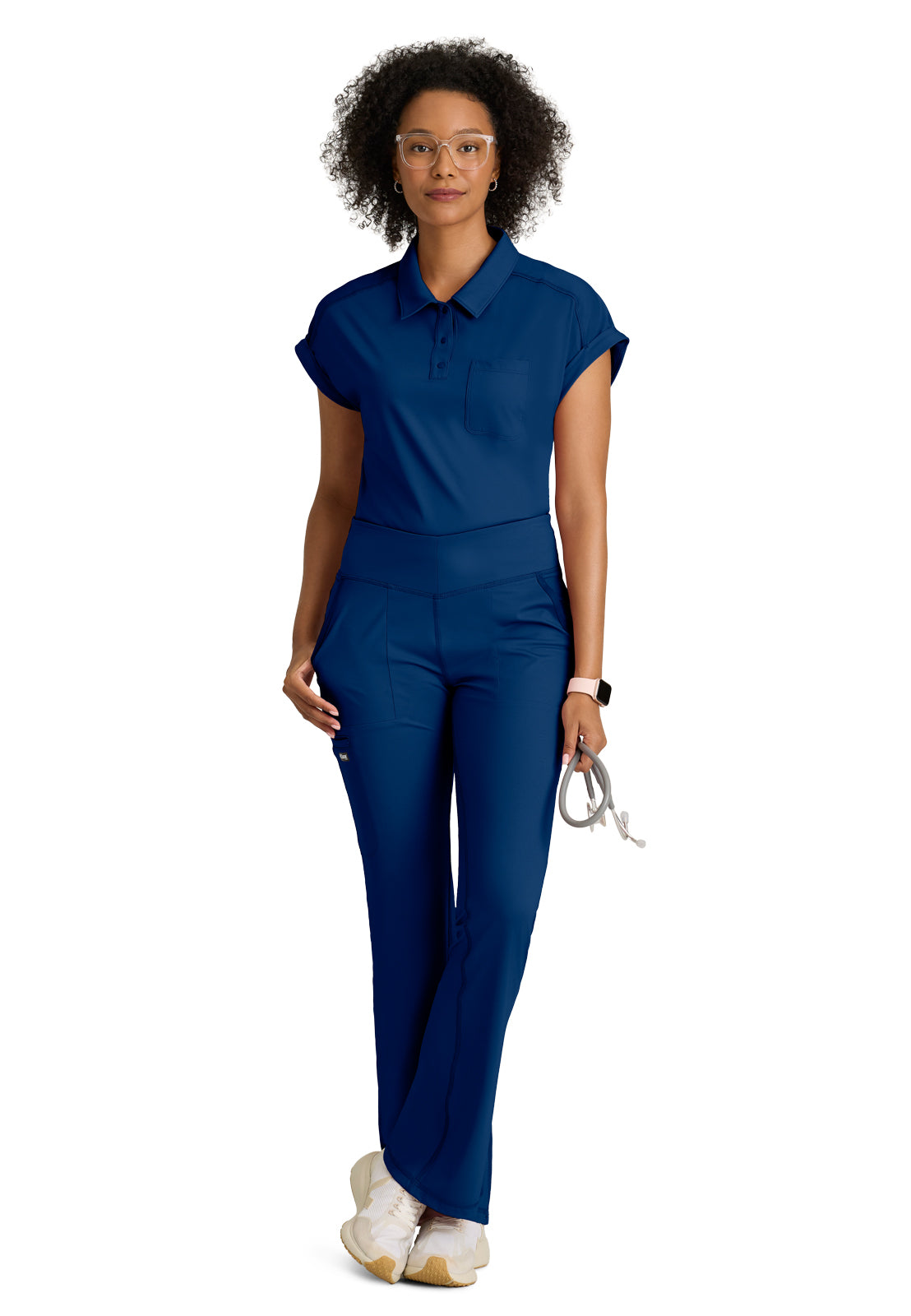 One Pocket Polo Neck Renew Scrub Top