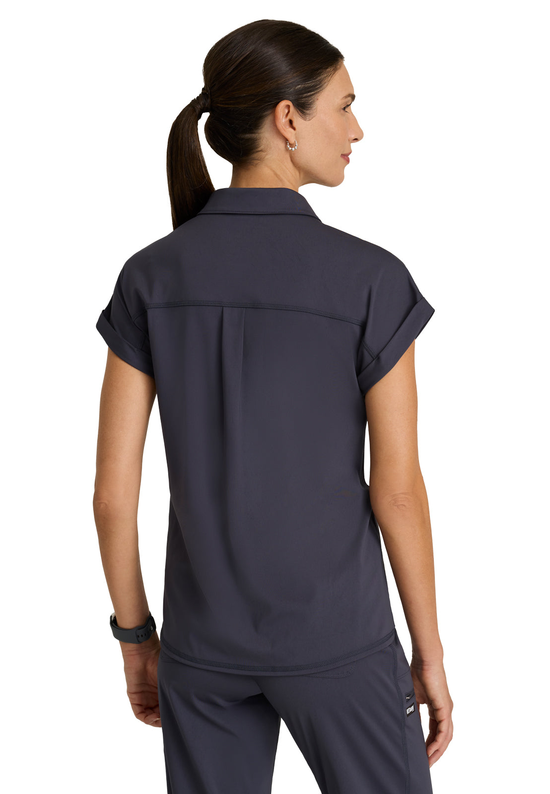 One Pocket Polo Neck Renew Scrub Top