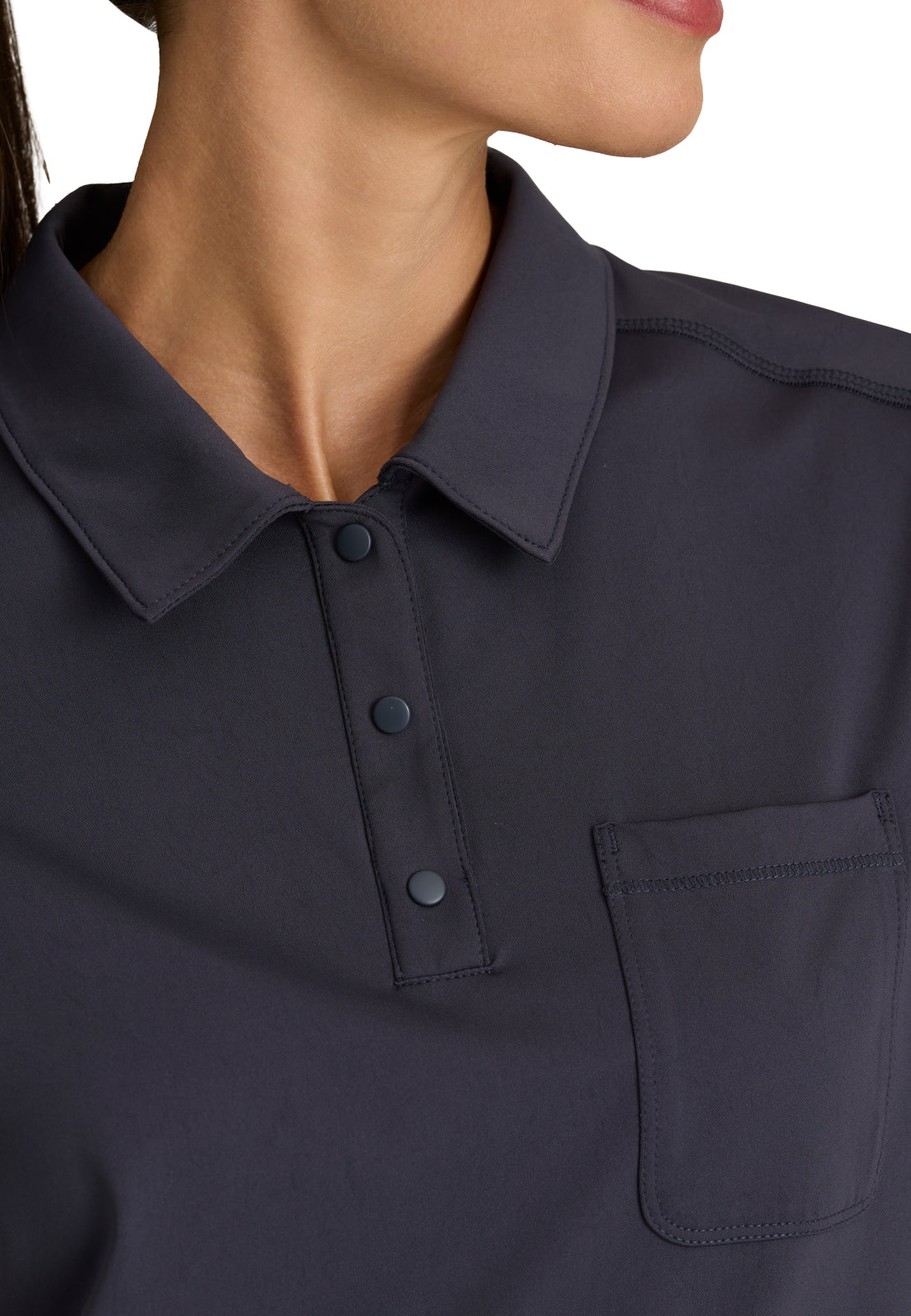 One Pocket Polo Neck Renew Scrub Top