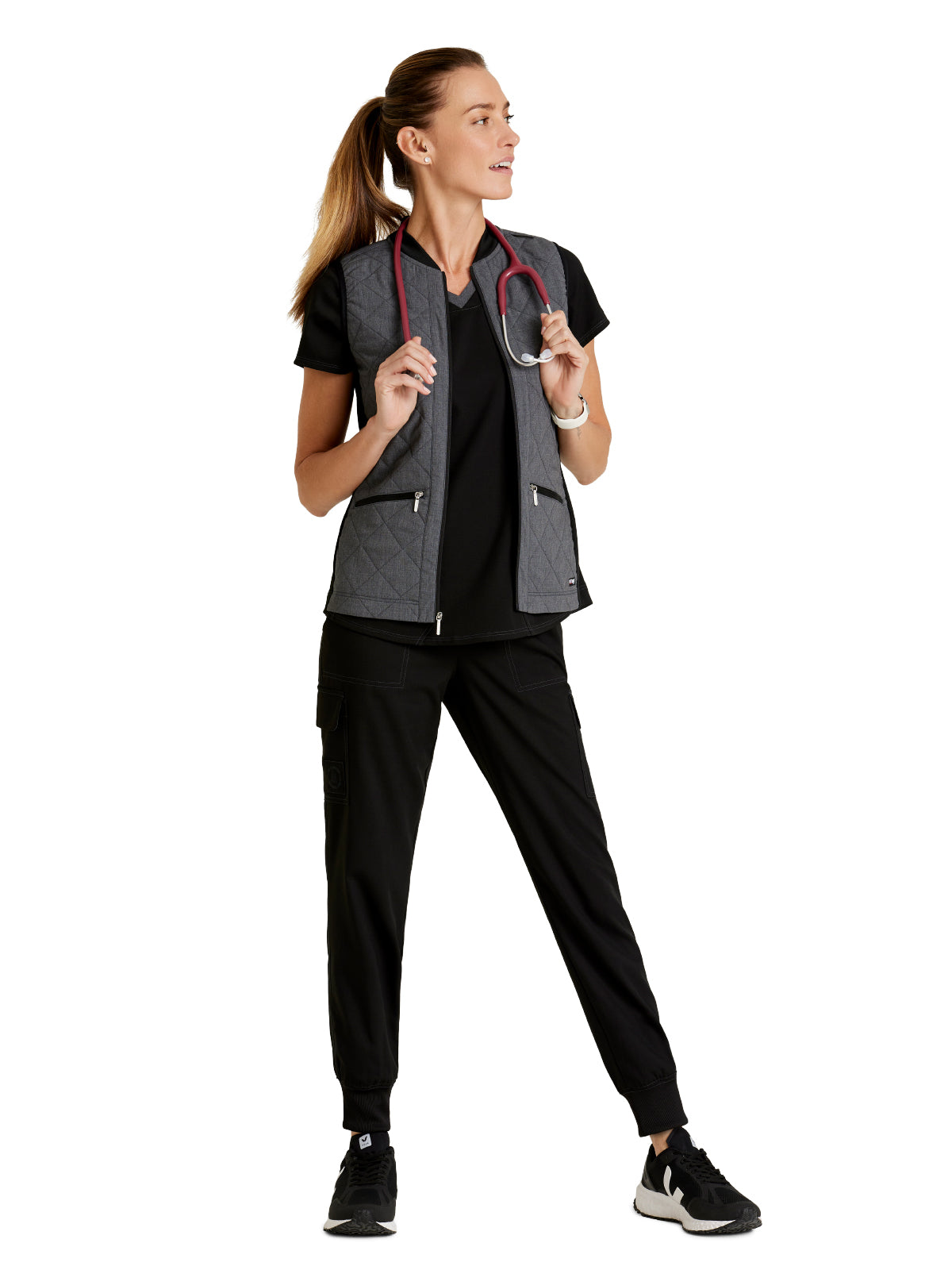 Women's Cristina 2-Pocket Quilted Scrub Vest